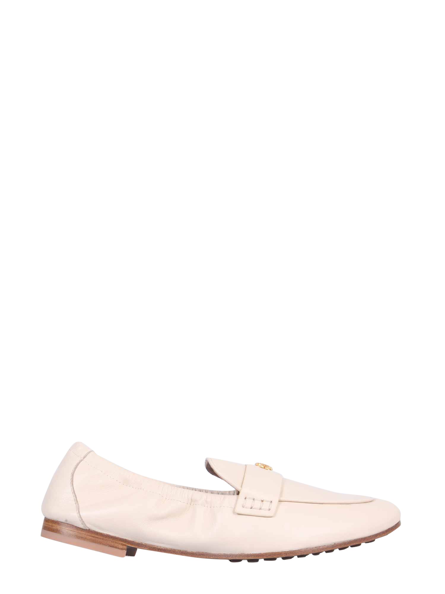 Tory Burch Ballet Nappa Leather Loafers In Beige