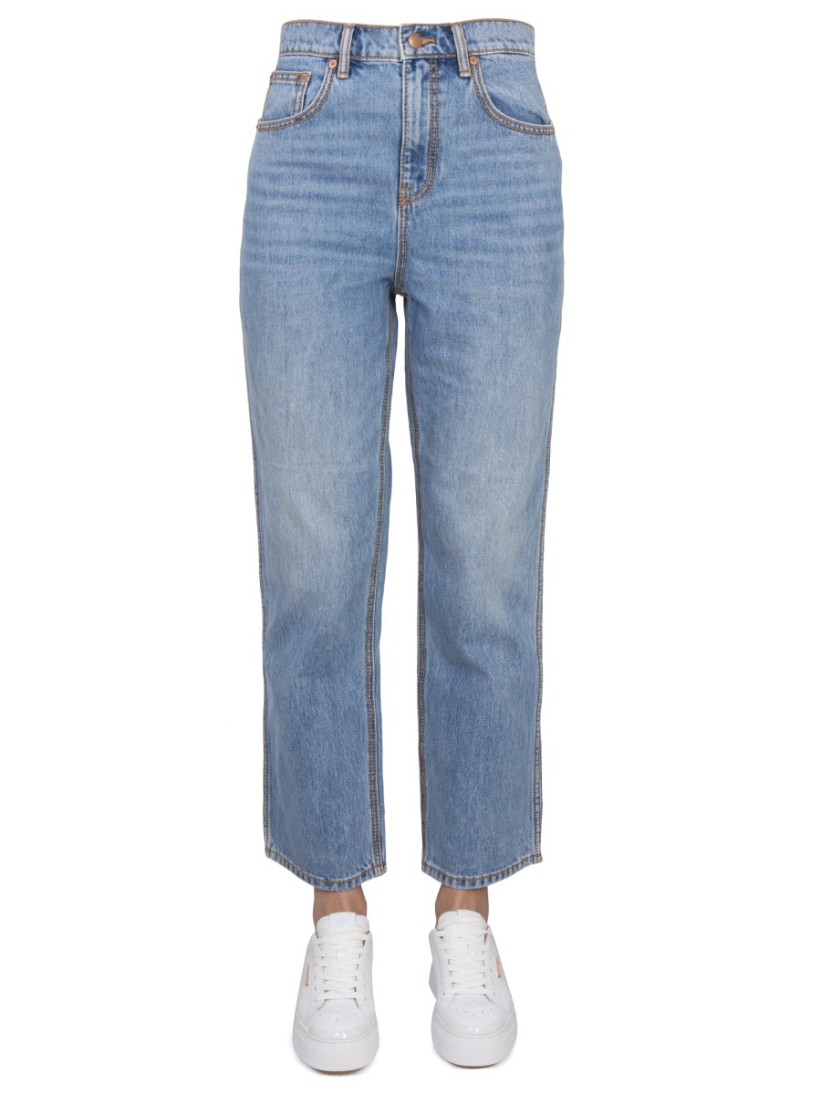 TORY BURCH JEANS STRAIGHT LEG IN DENIM DI COTONE