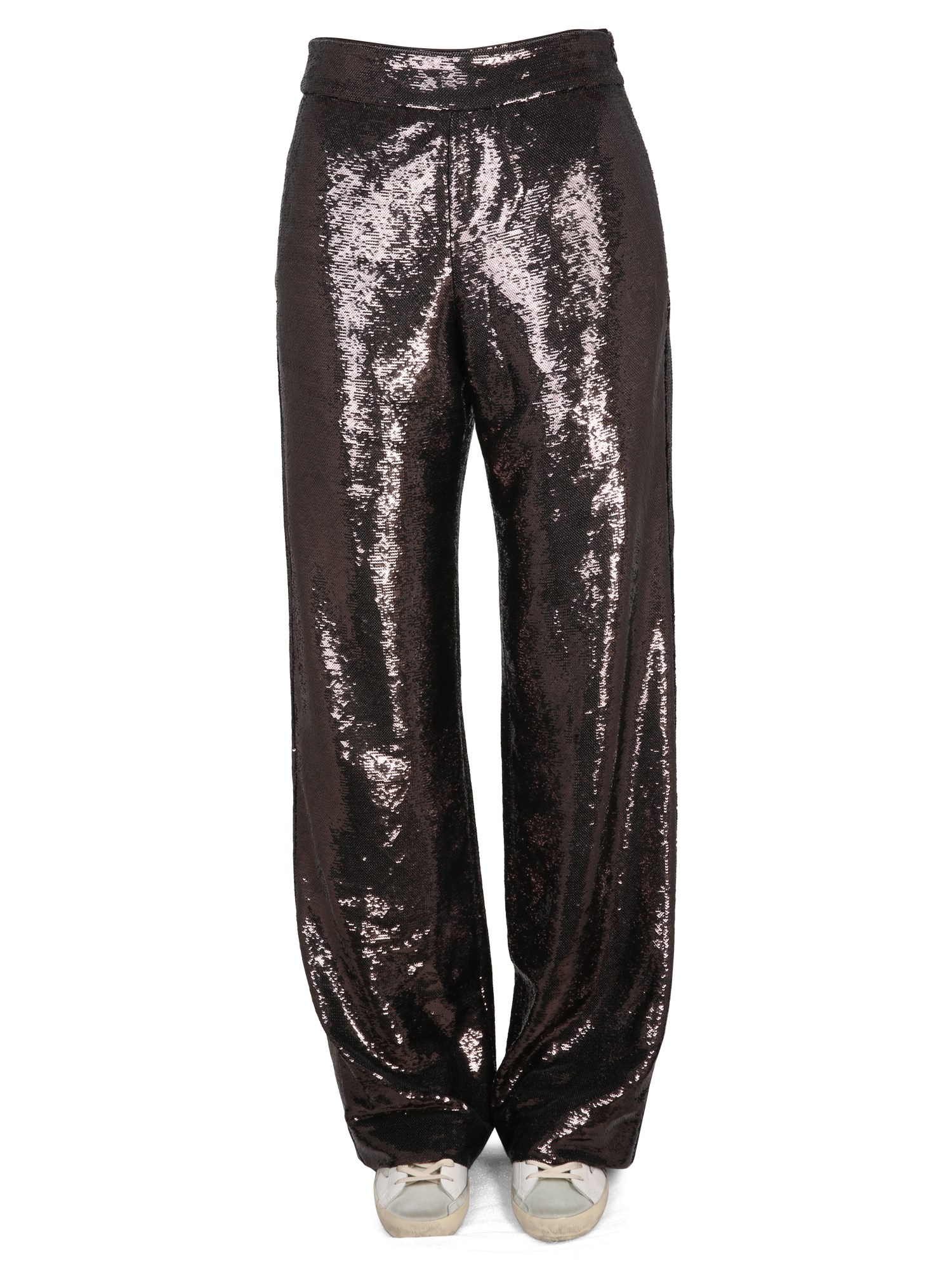Shop Golden Goose Sequined Pants In Charcoal