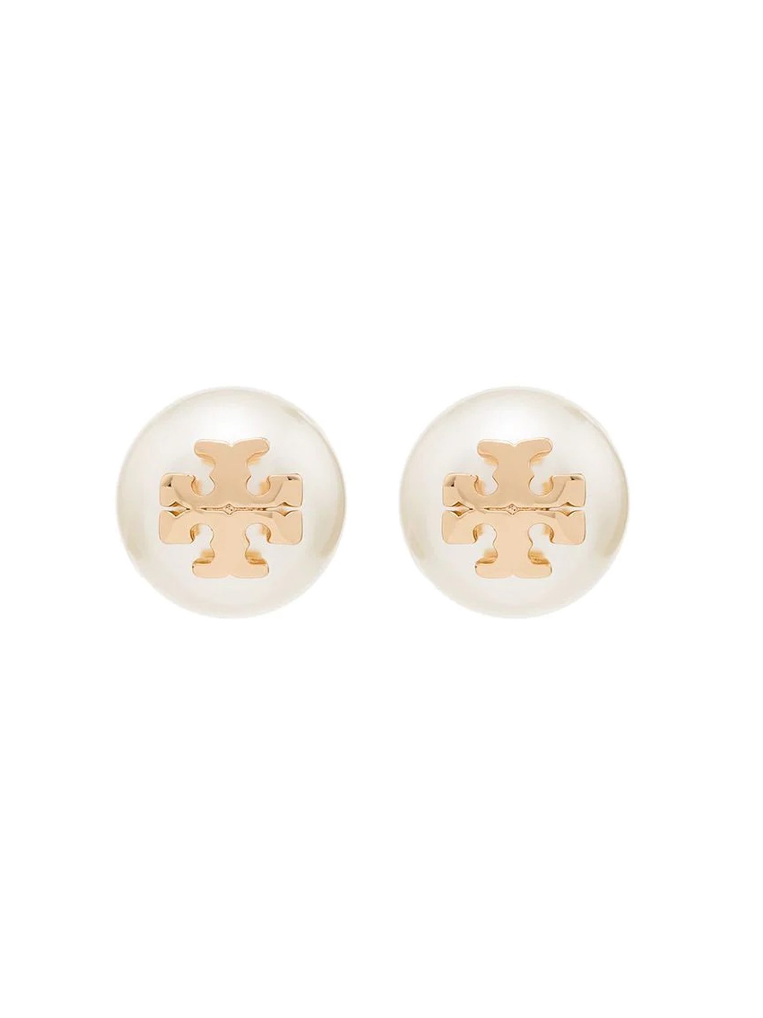 TORY BURCH CRYSTAL PEARL STUD EARRINGS