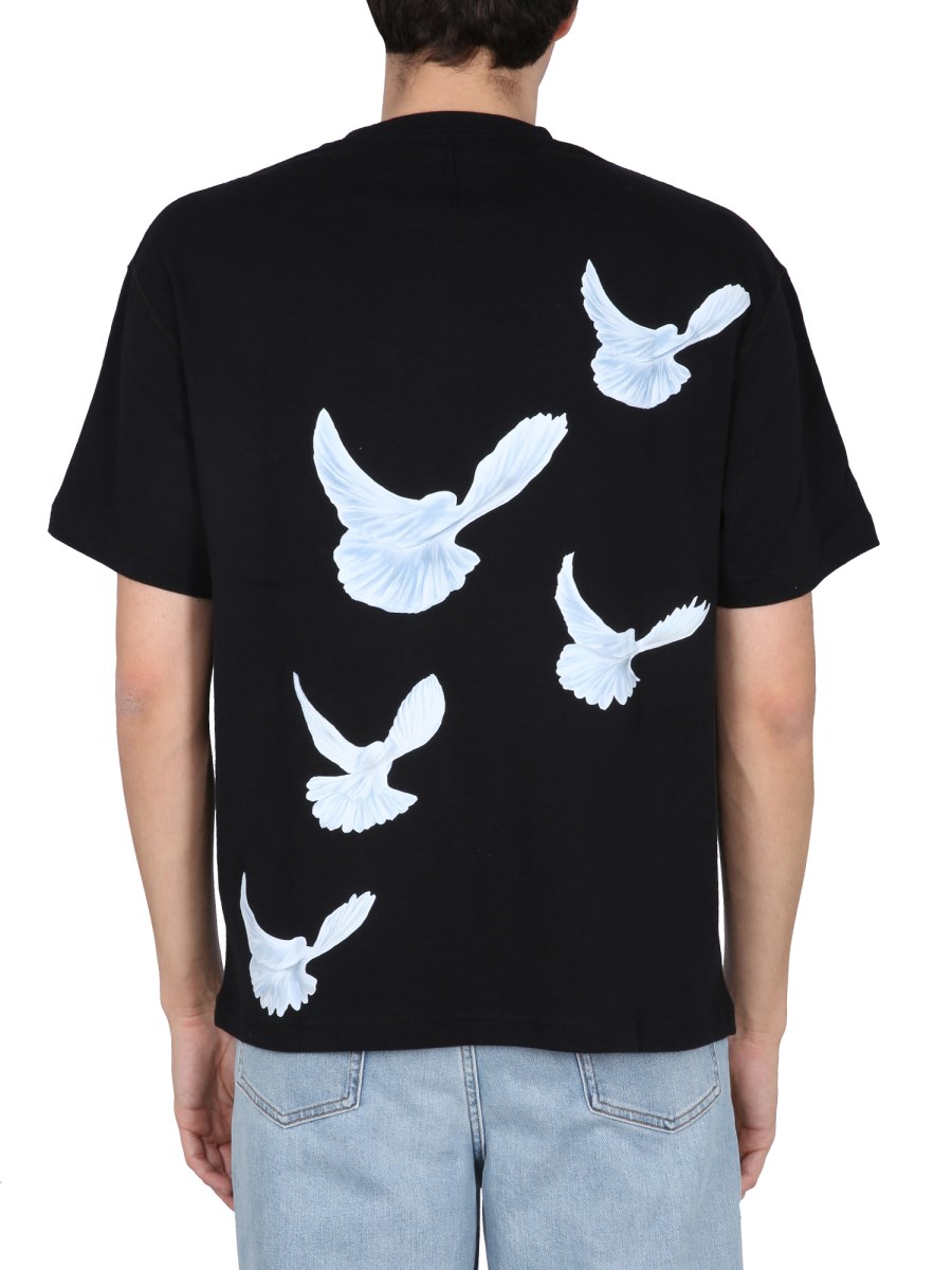 3.PARADIS - COTTON SINGING DOVES T-SHIRT - Eleonora Bonucci