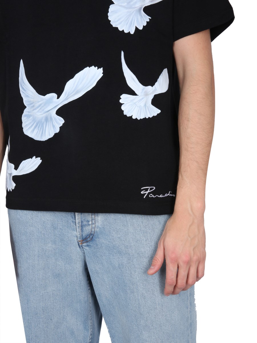 3.PARADIS - COTTON SINGING DOVES T-SHIRT - Eleonora Bonucci