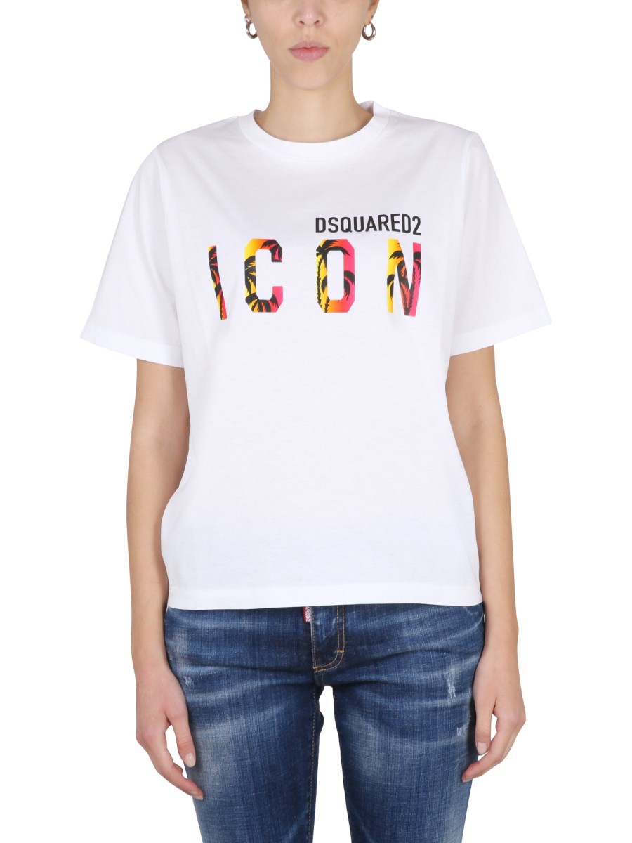 DSQUARED T-SHIRT ICON SUNSET EASY IN JERSEY DI COTONE