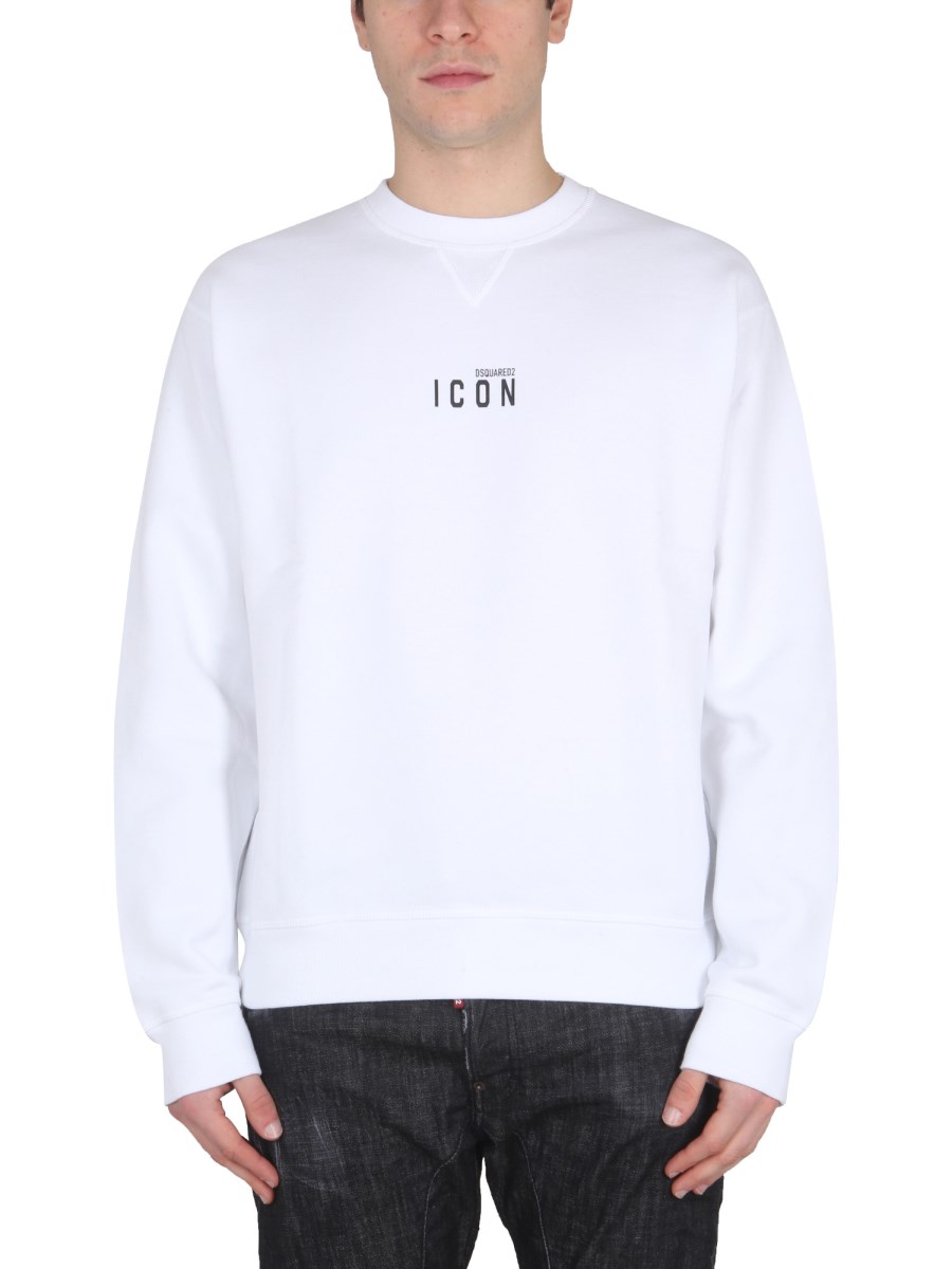 Dsquared white outlet icon sweatshirt