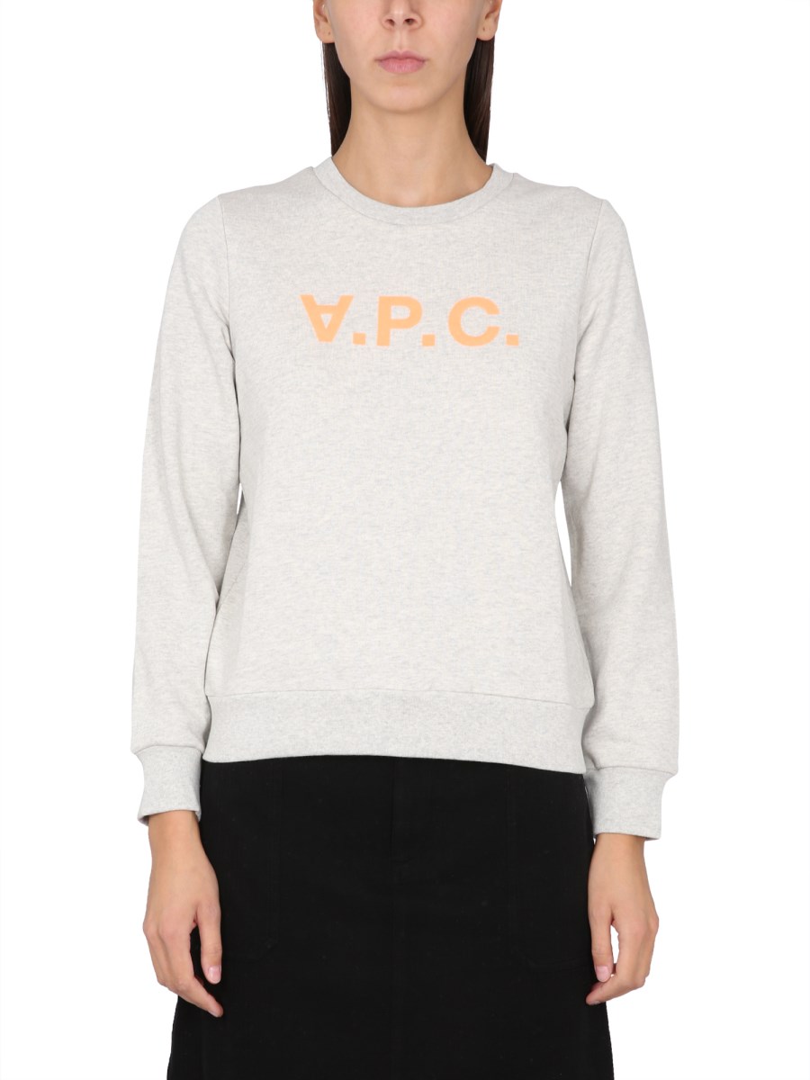 A.P.C. FELPA IN COTONE CON LOGO FLOCCATO