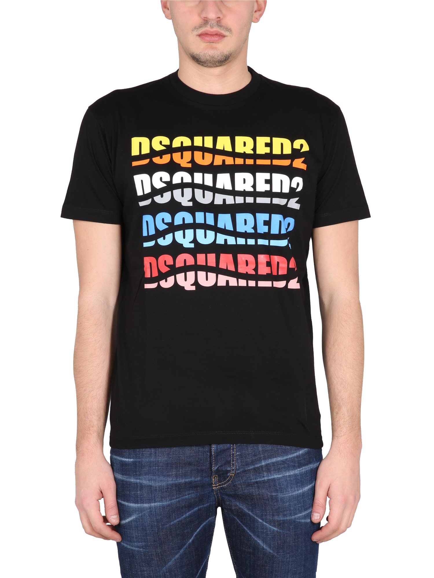 dsquared color wave t-shirt