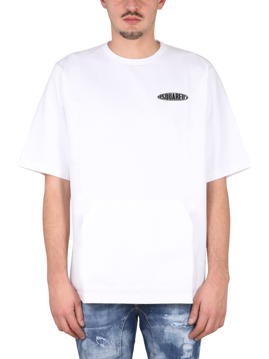 DSQUARED T-SHIRT SURF BOARD SKATER IN COTONE