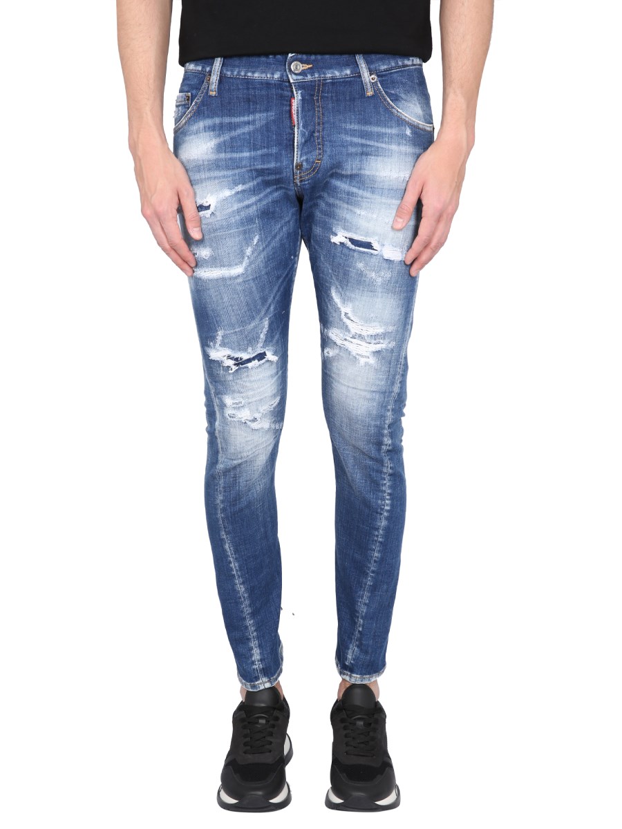 DSQUARED - COTTON DENIM TWIST JEANS - Eleonora Bonucci