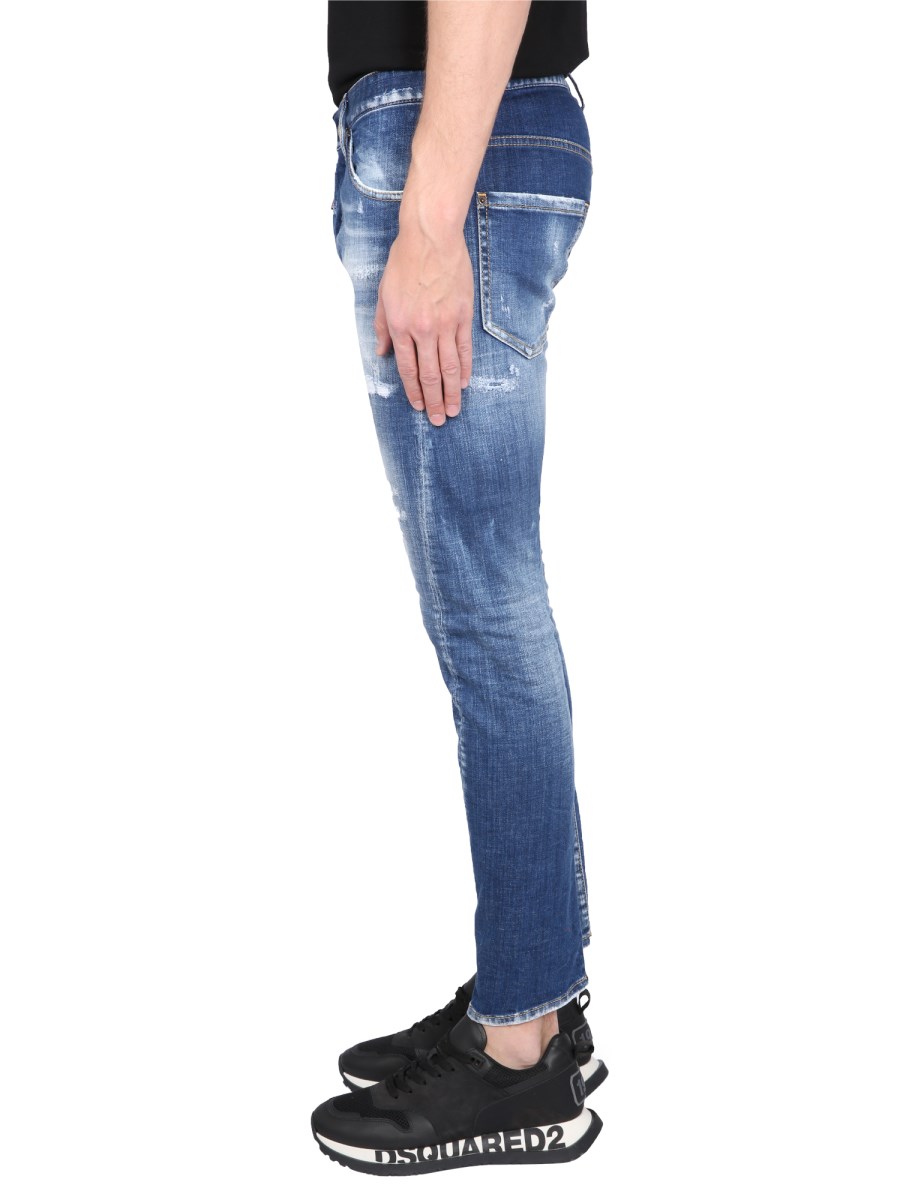 DSQUARED - COTTON DENIM TWIST JEANS - Eleonora Bonucci