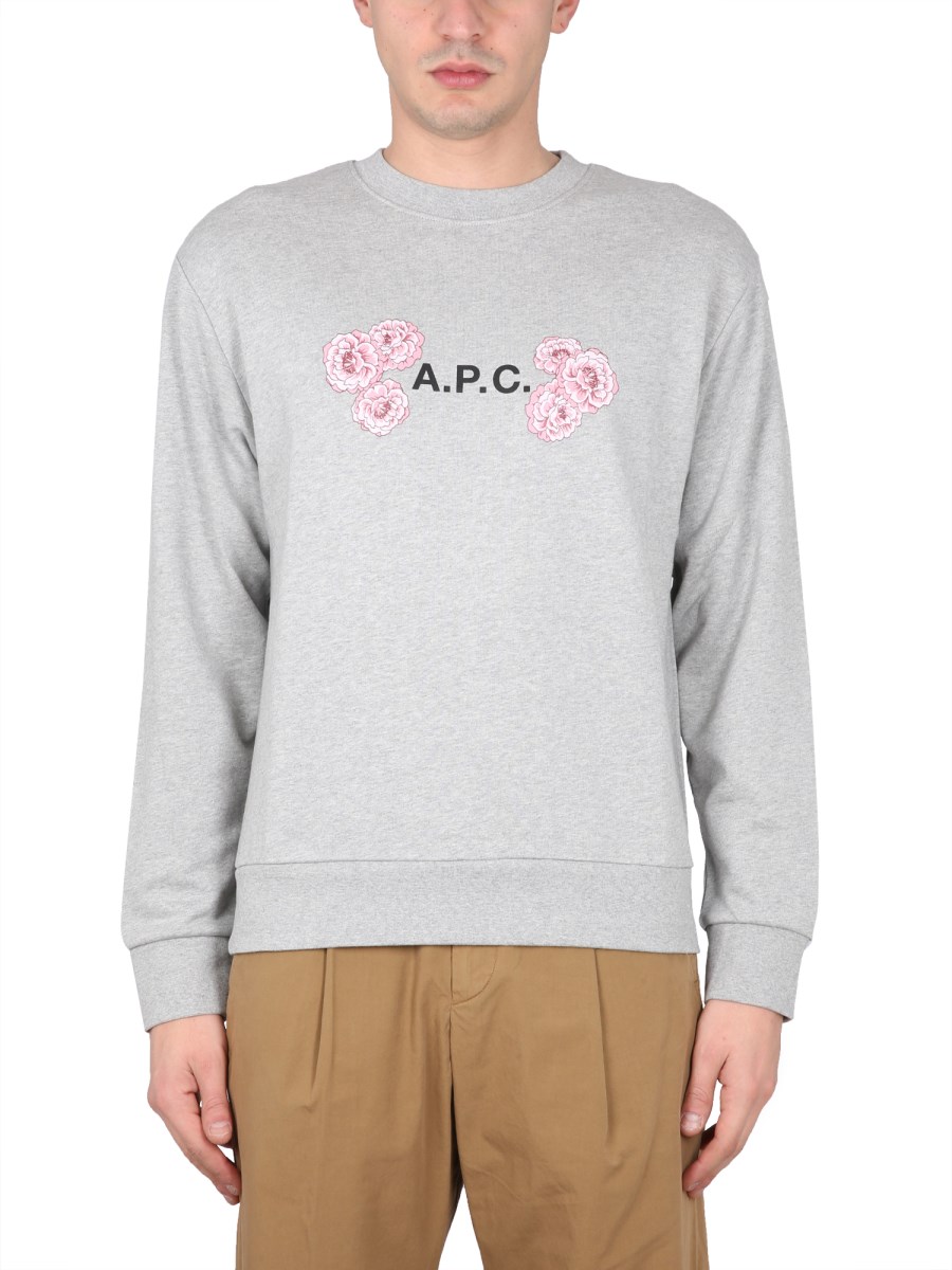 A.P.C. FELPA IN JERSEY DI COTONE CON STAMPA LOGO