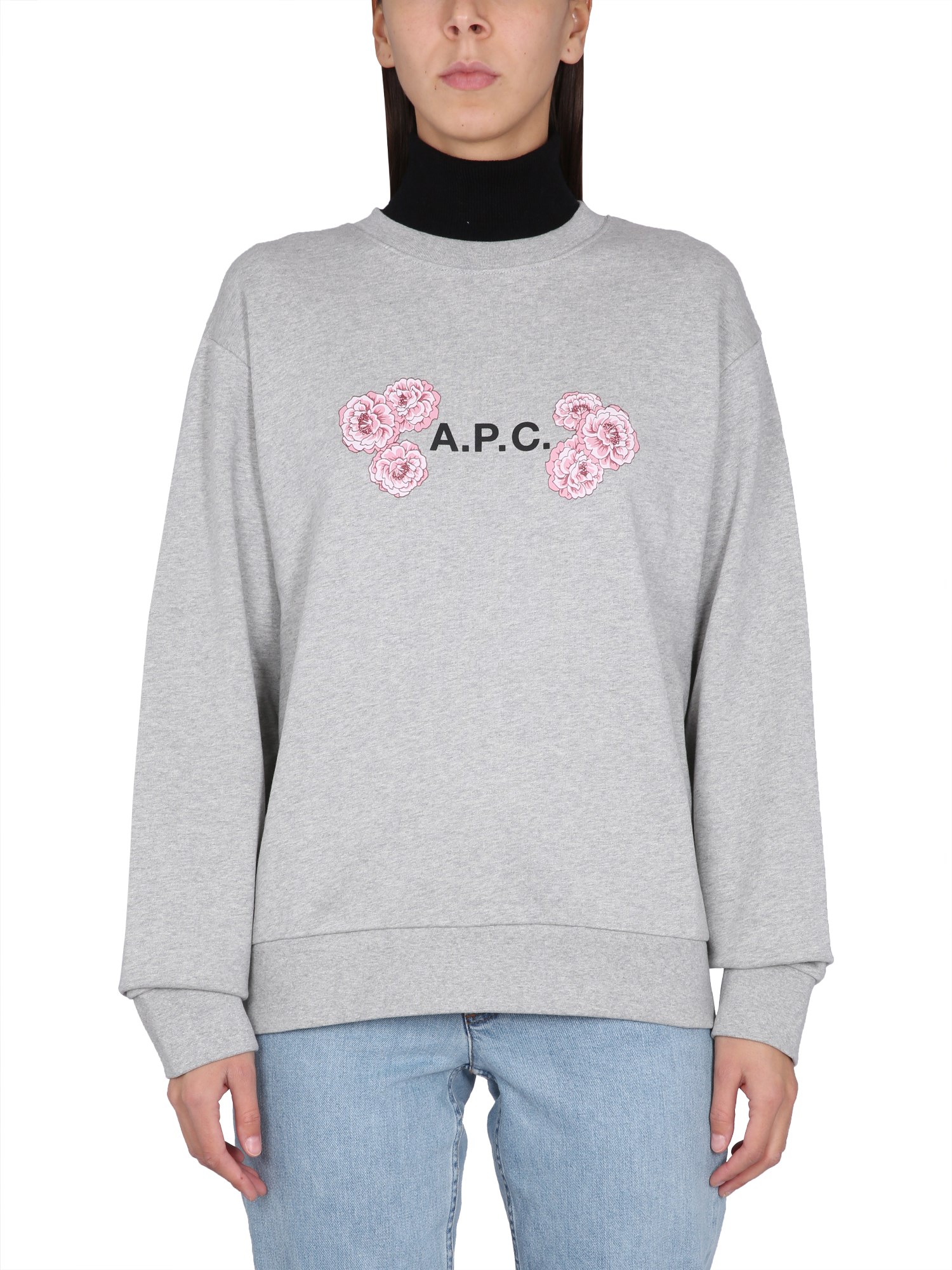 Shop Apc Crewneck Sweatshirt In Grey