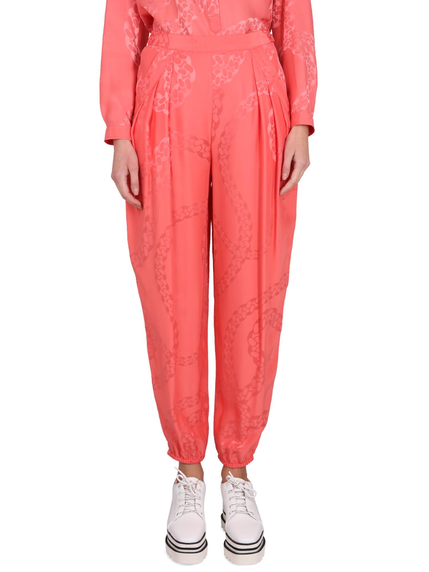 Shop Stella Mccartney Silk Blend Pants In Pink