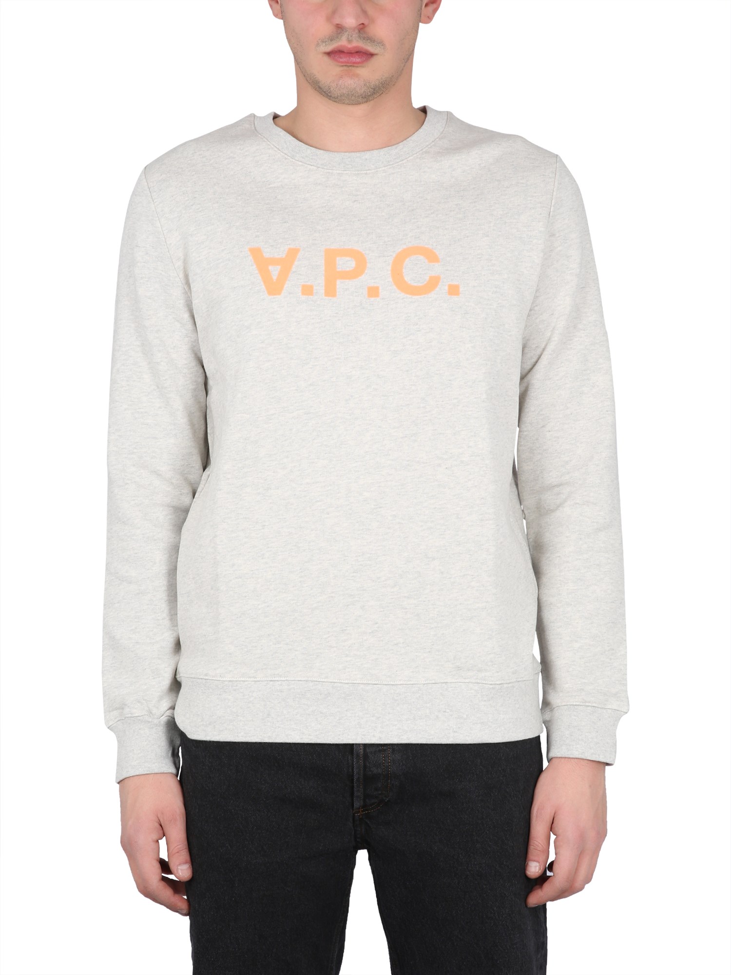 Shop Apc Sweatshirt With V.p.c Logo In White