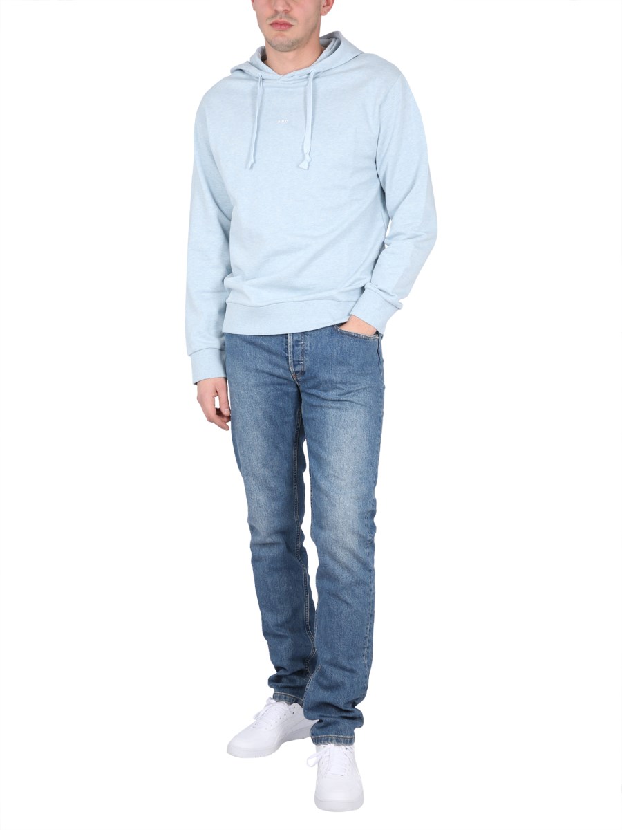 A.P.C. - COTTON LARRY HOODIE WITH MICRO LOGO - Eleonora Bonucci