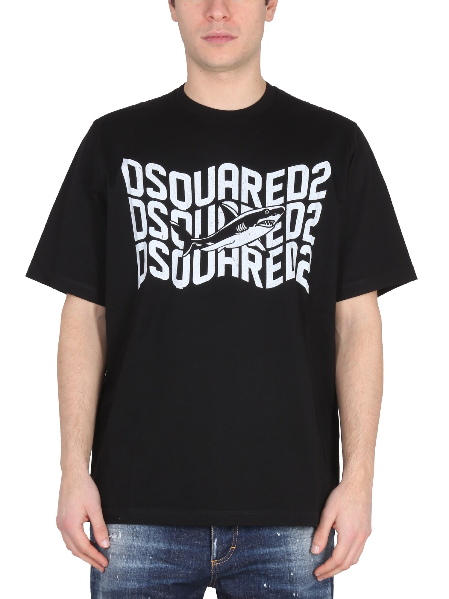 Dsquared2 Logo Print T-shirt In Black