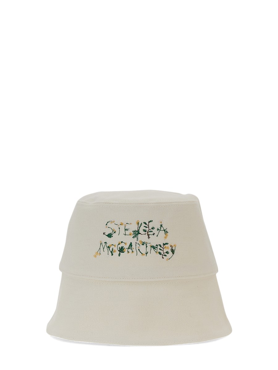 STELLA McCARTNEY CAPPELLO BUCKET CON LOGO IN COTONE