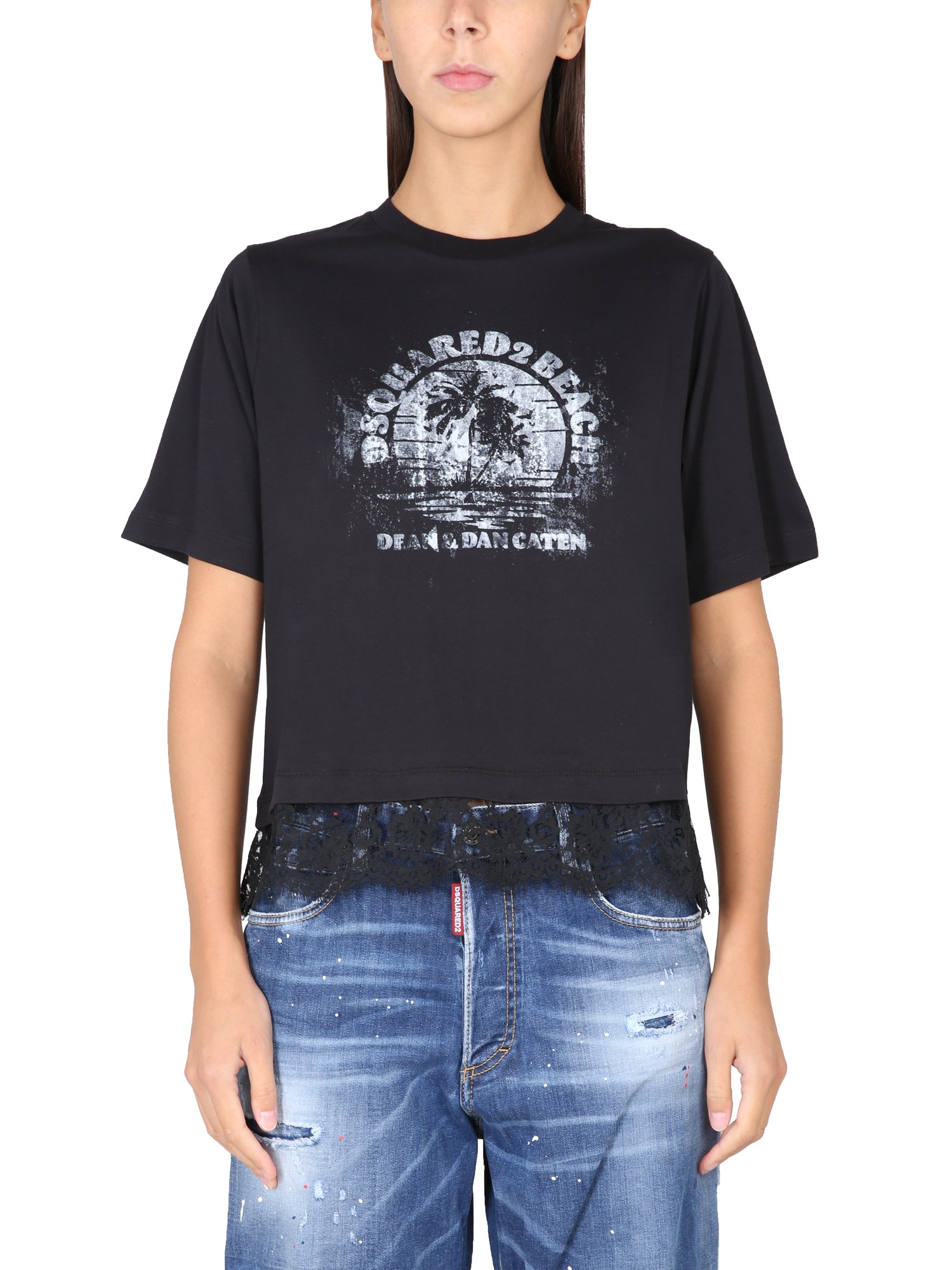 Shop Dsquared2 T-shirt With Logo In Black