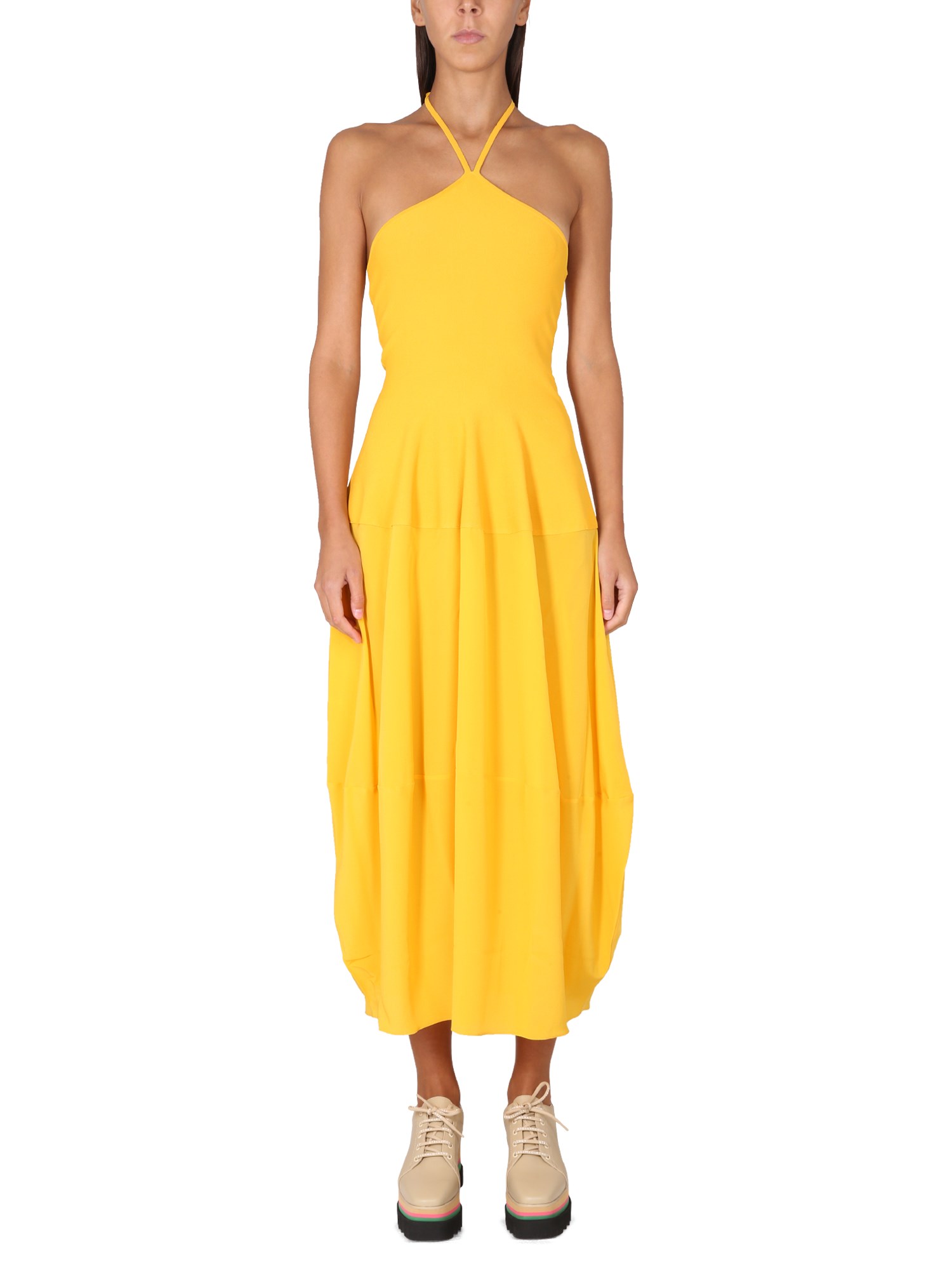 Shop Stella Mccartney Midi Dress In Yellow