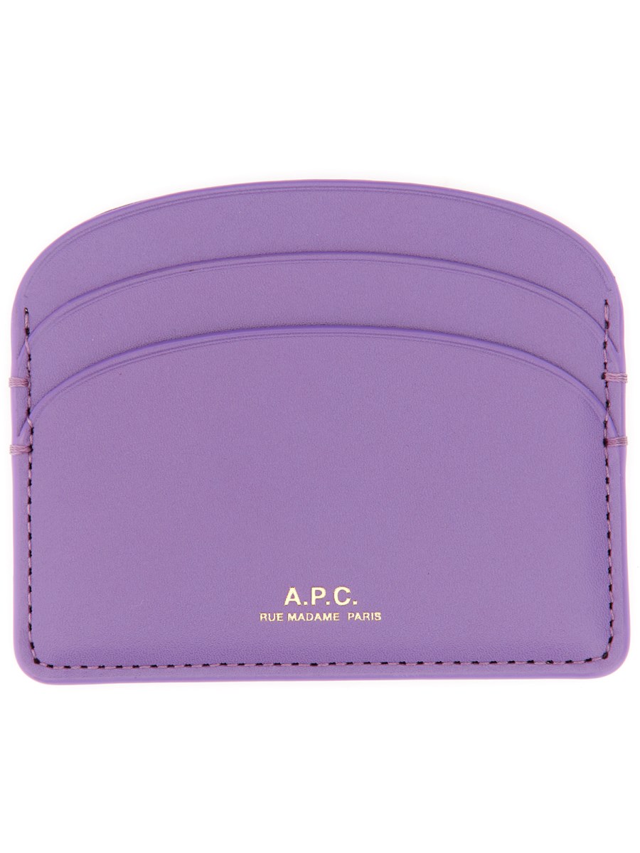 A.p.c. Demi Lune Leather Shoulder Bag In Purple