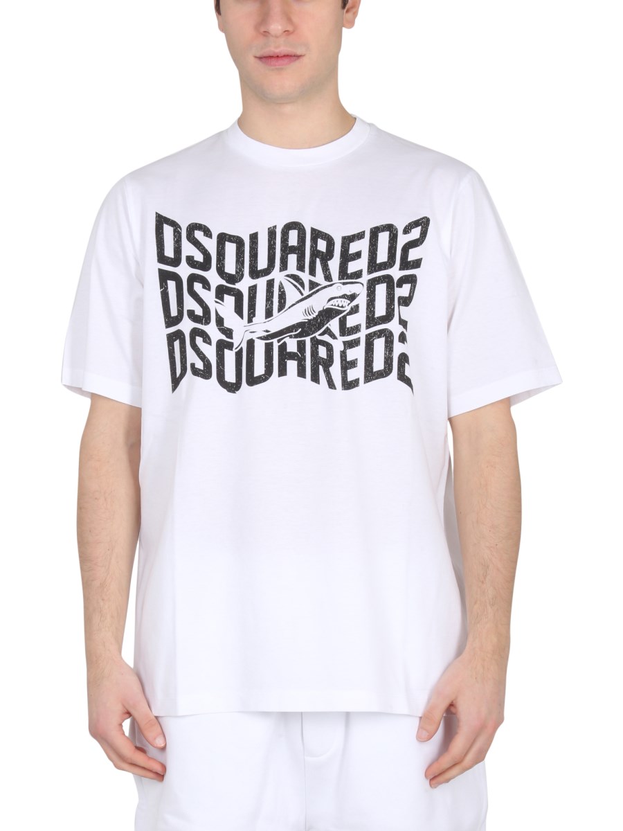 DSQUARED T-SHIRT IN COTONE CON STAMPA LOGO