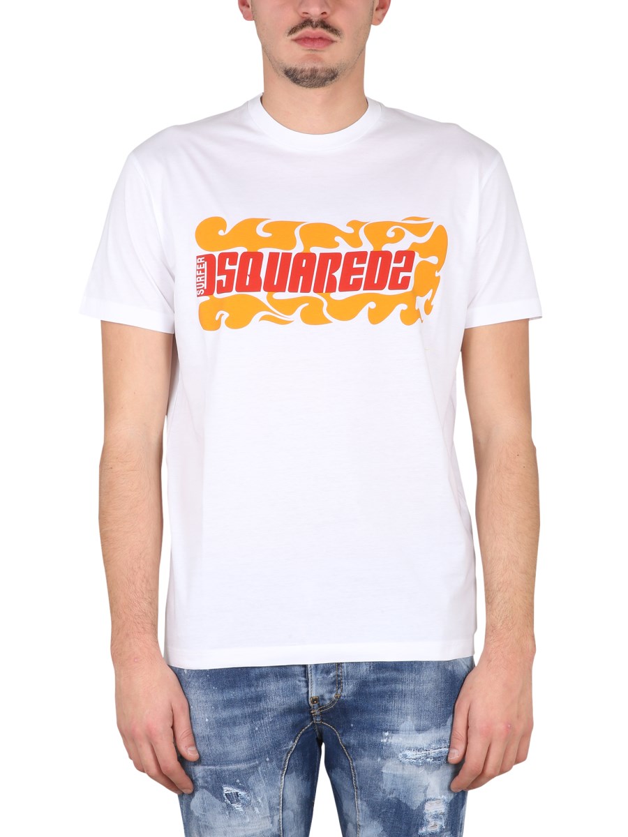 DSQUARED T-SHIRT IN COTONE CON STAMPA LOGO