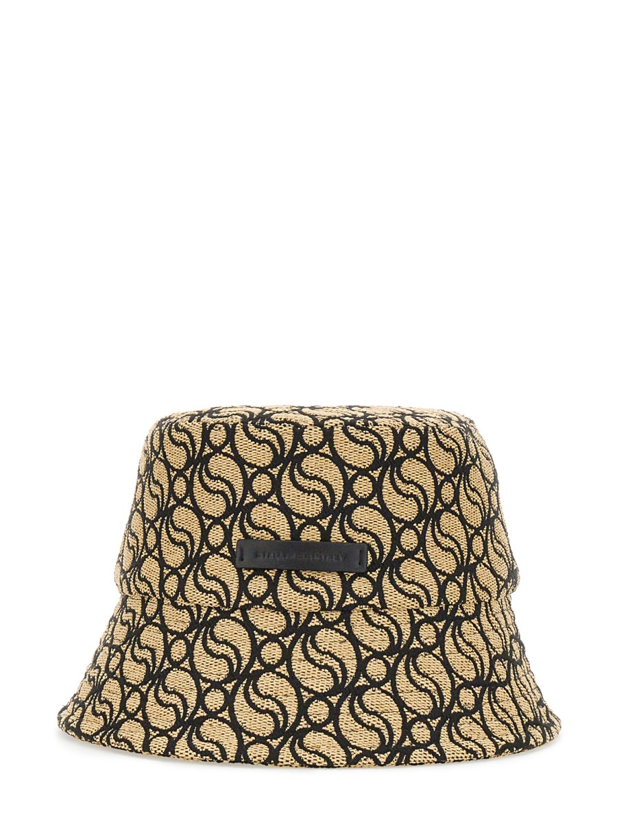 STELLA McCARTNEY CAPPELLO CON LOGO MONOGRAM IN RAFIA