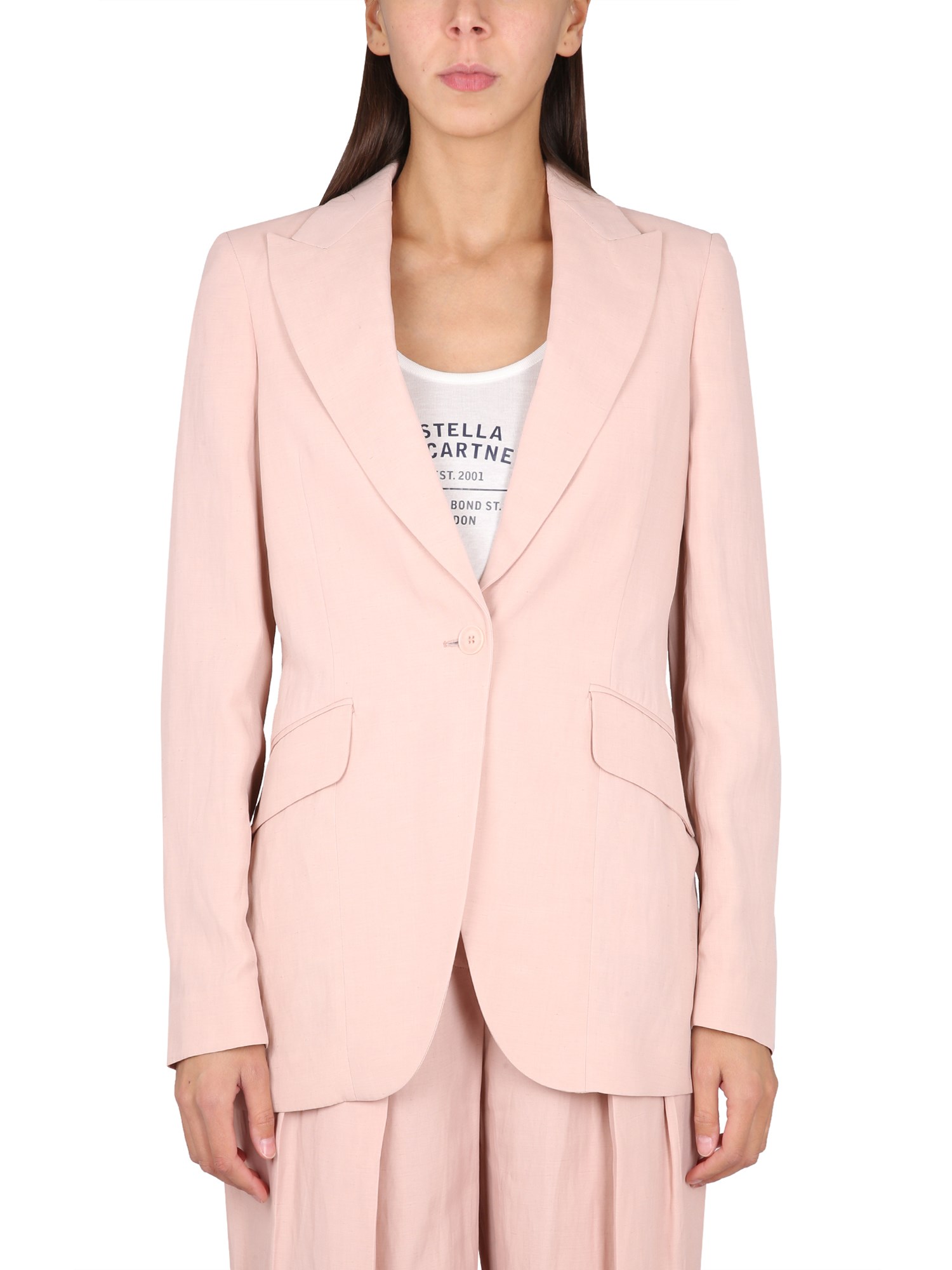 Stella Mccartney Oat Wool Blazer In Pink