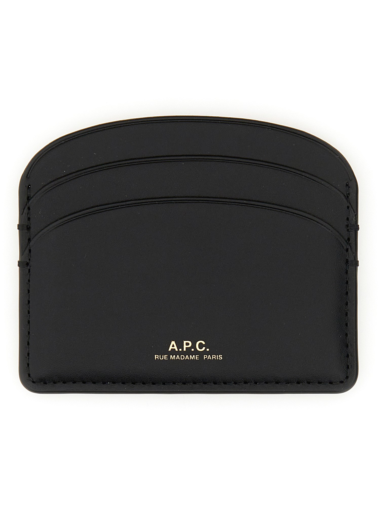 Shop Apc A. P.c. Demi Lune Card Holder In Black