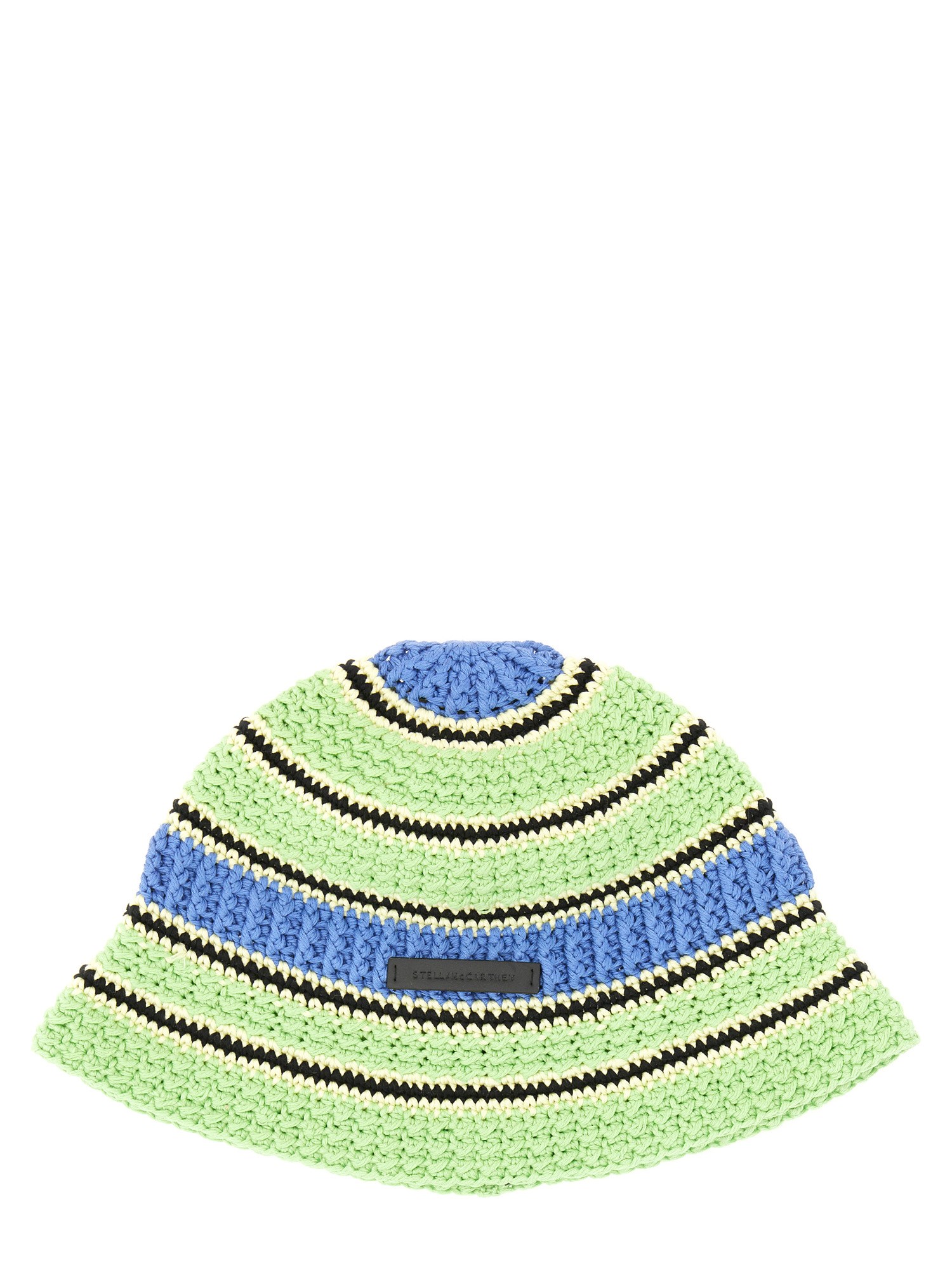 Shop Stella Mccartney Crochet Bucket Hat In Multicolour