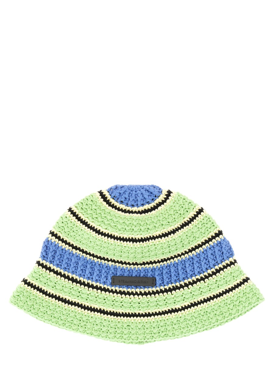 STELLA McCARTNEY CAPPELLO A SECCHIELLO IN COTONE CROCHET