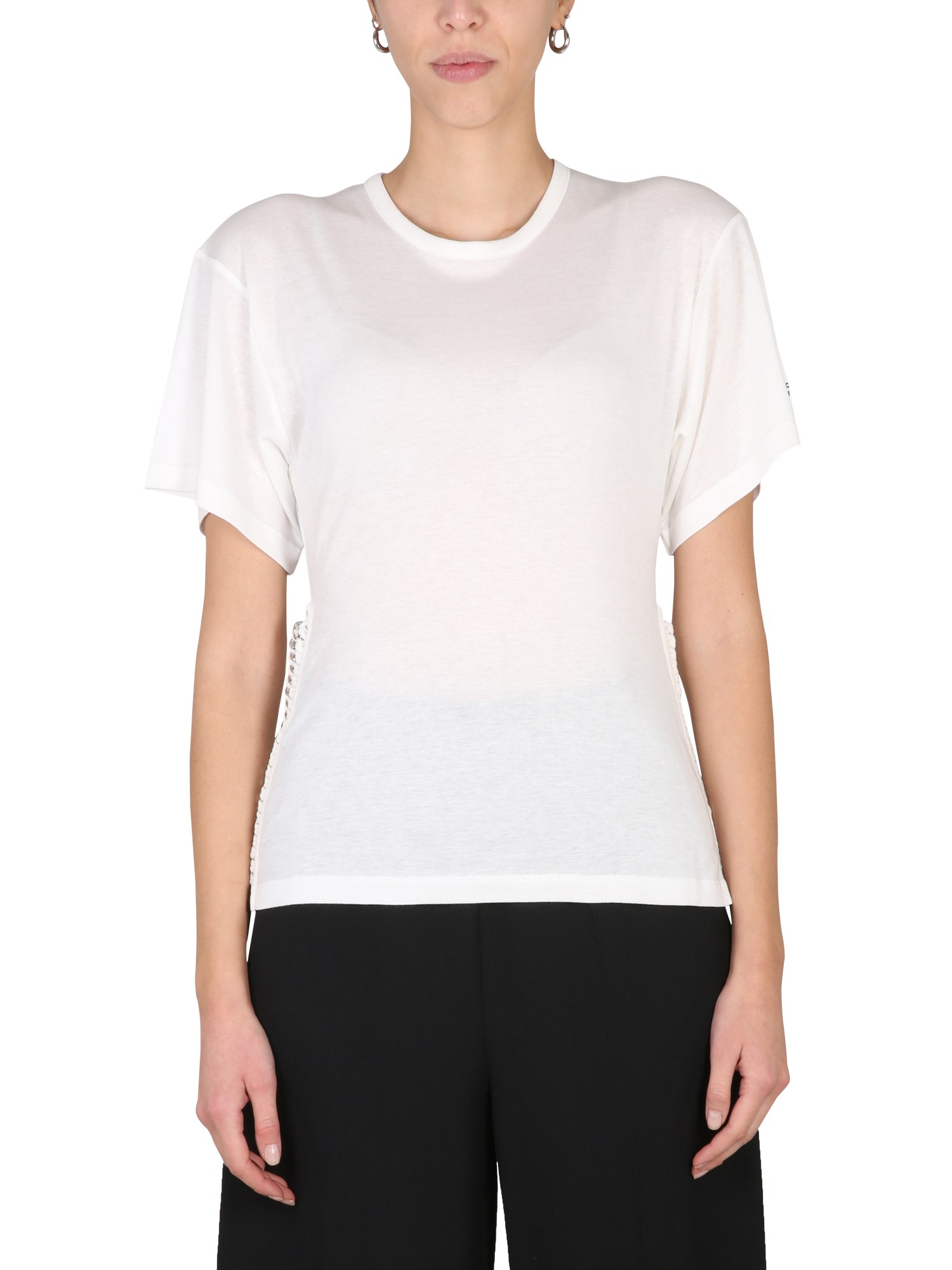 Shop Stella Mccartney T-shirt With Chain Detail In White