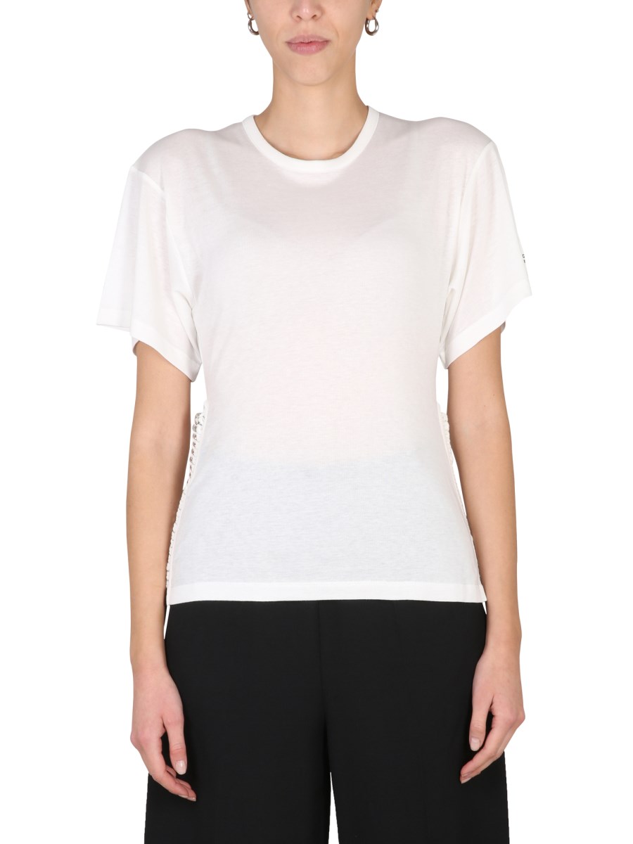 STELLA McCARTNEY T-SHIRT CON DETTAGLIO CHAIN IN MISTO COTONE