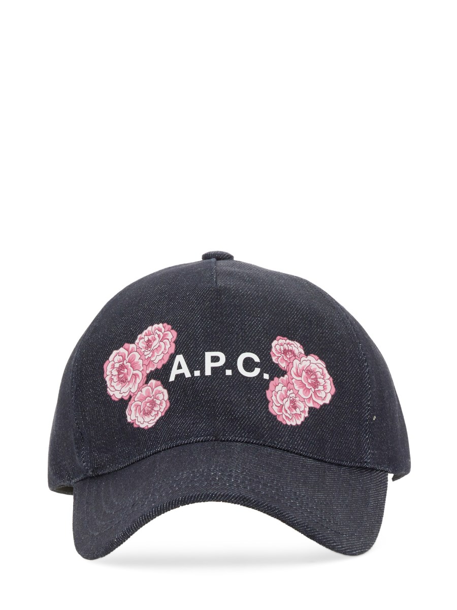 A.P.C. CAPPELLO DA BASEBALL IN COTONE CON STAMPA LOGO