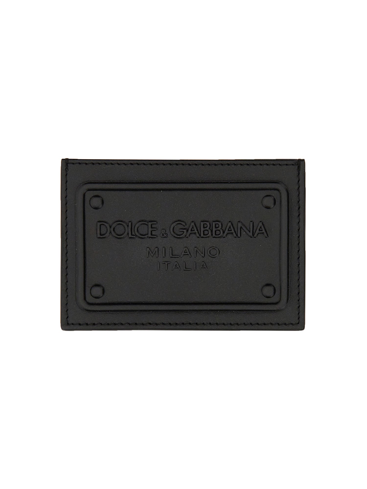 dolce & gabbana leather card holder with logo