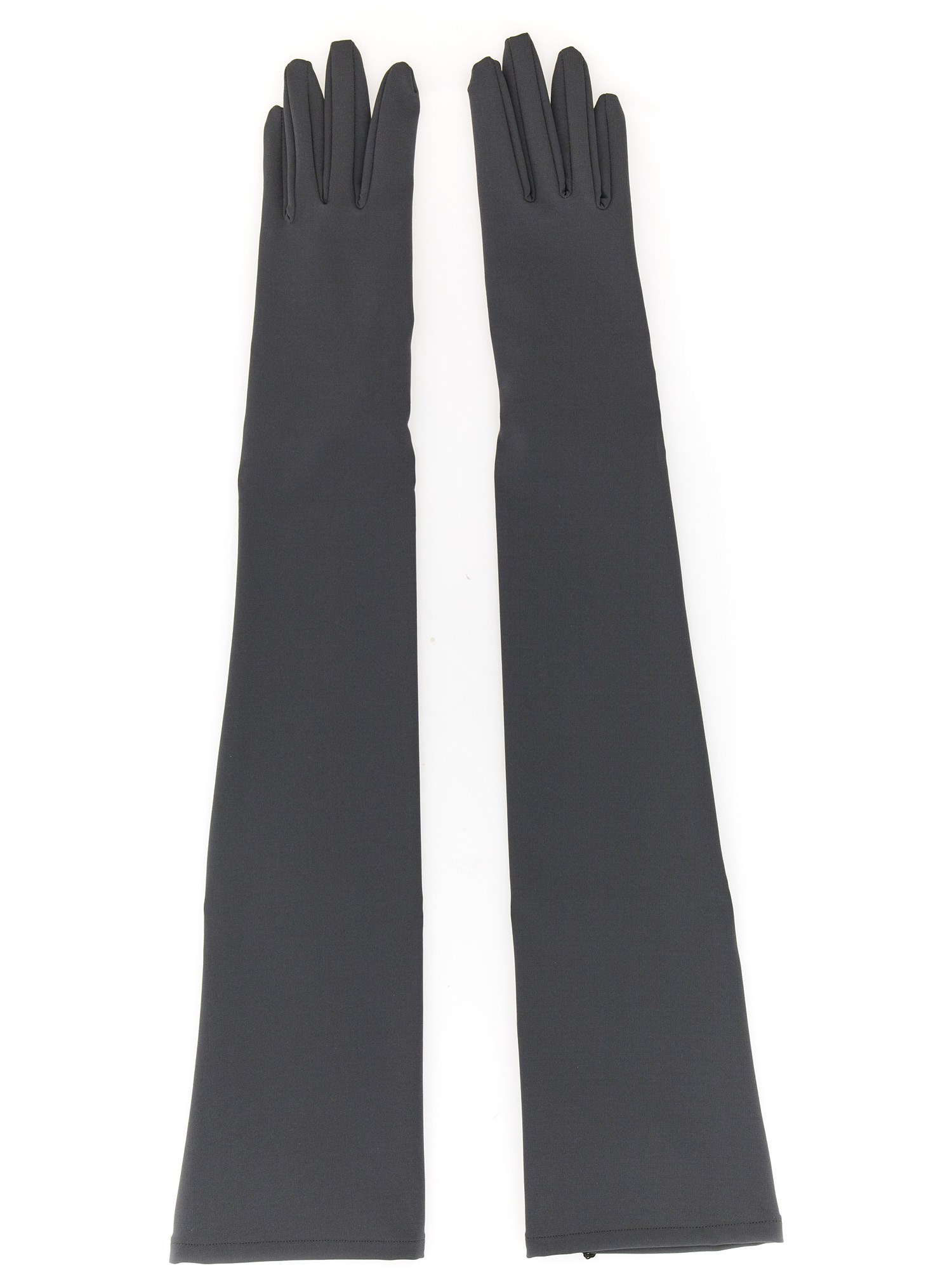Dolce & Gabbana Long Stretch Jersey Gloves In Grey