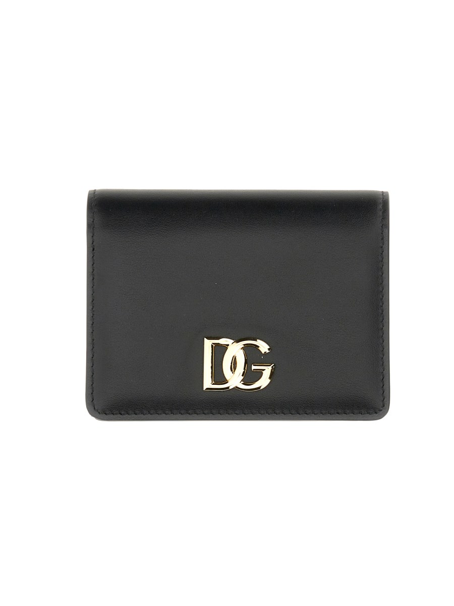 DOLCE & GABBANA - DAUPHINE LEATHER CONTINENTAL SMALL WALLET WITH