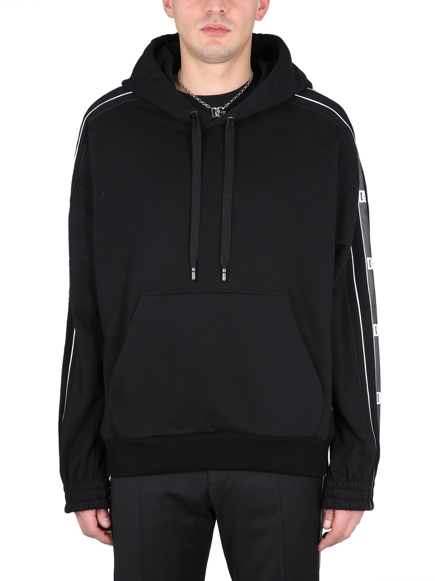 Shop Dolce & Gabbana Sweatshirt With Logoed Band In Black