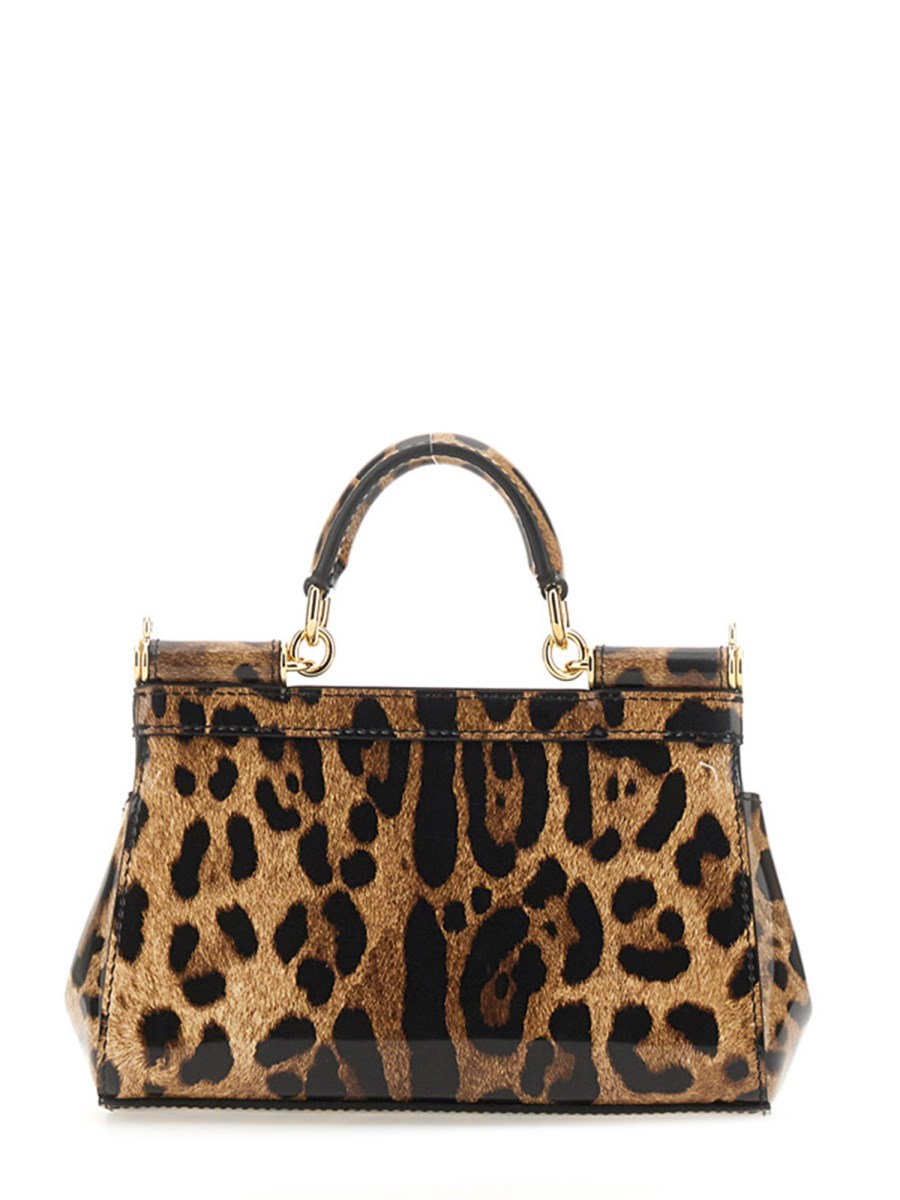 DOLCE & GABBANA - SICILY SMALL GLOSSY CALFSKIN LEO PRINT BAG - Eleonora  Bonucci