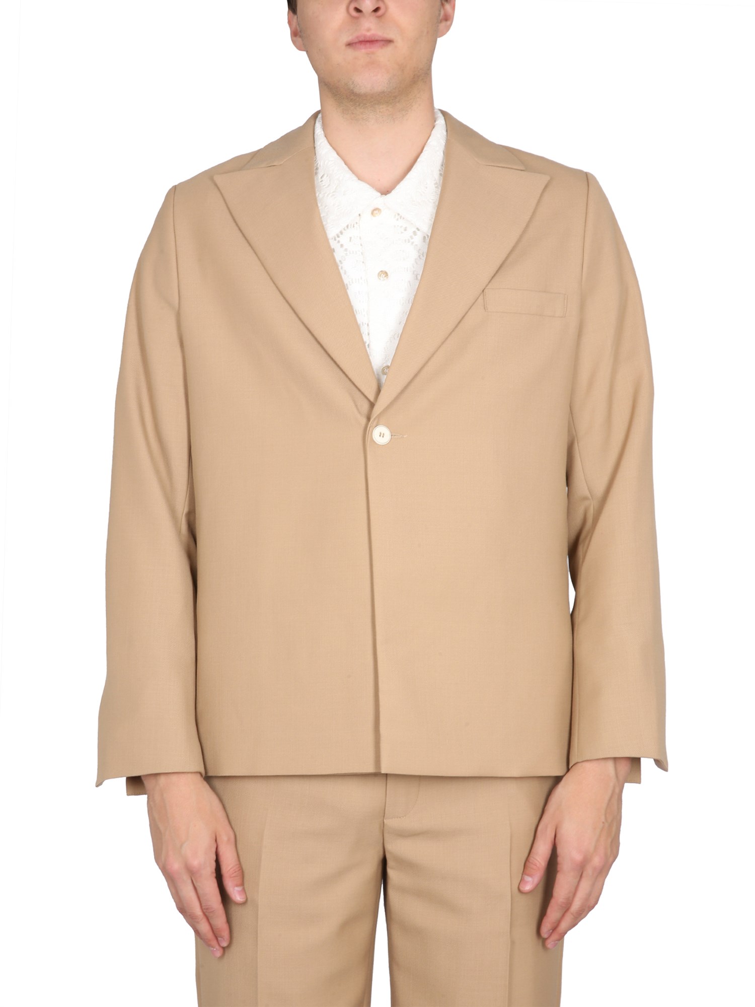 Shop Séfr Blazer Power In Beige