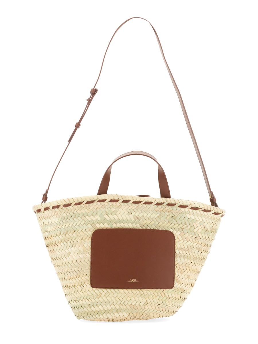 A.P.C. WOVEN LEATHER AND RAFFIA ZOE BAG Eleonora Bonucci