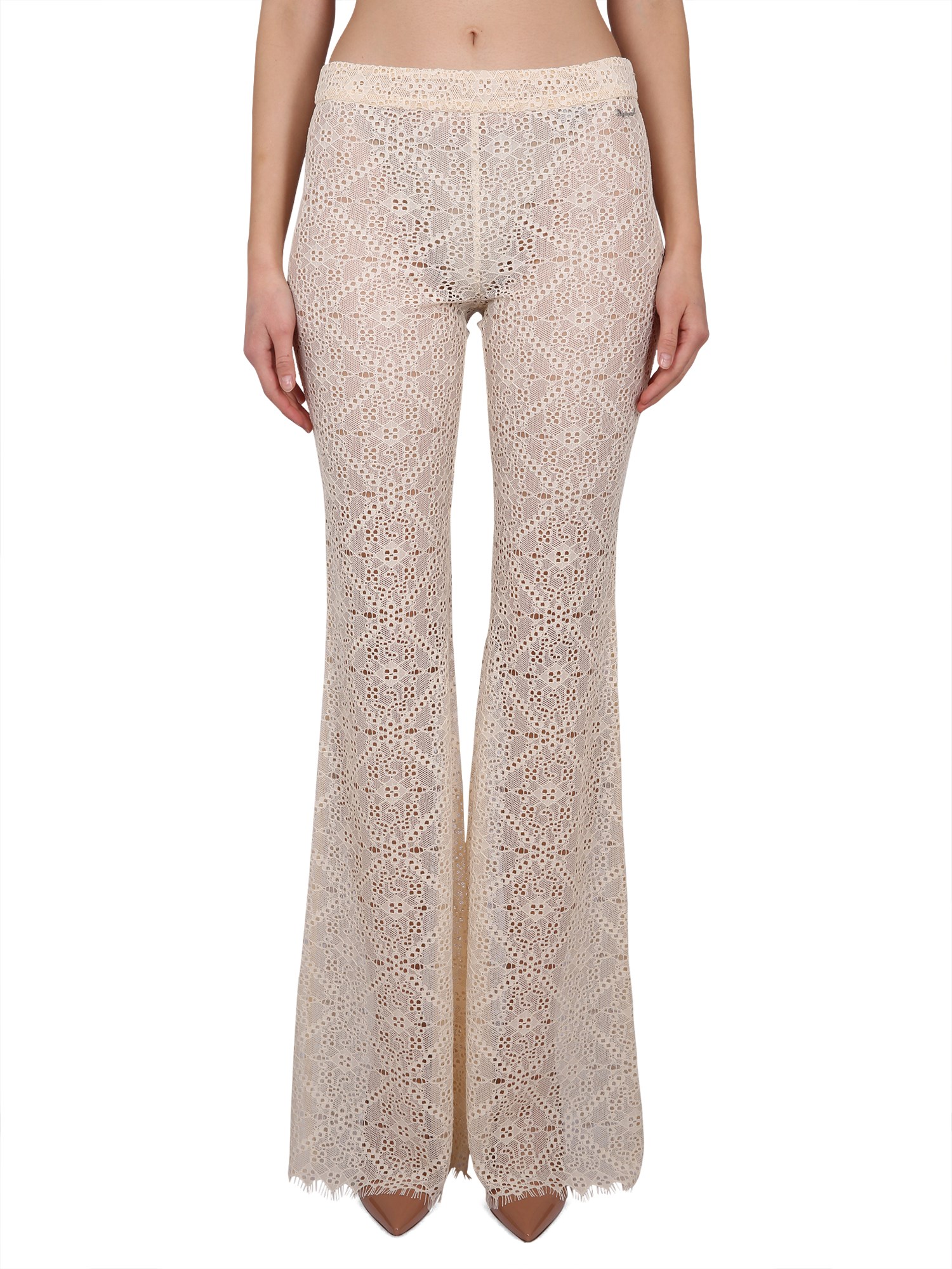 Shop Dsquared2 Pants With Embroidery In Powder