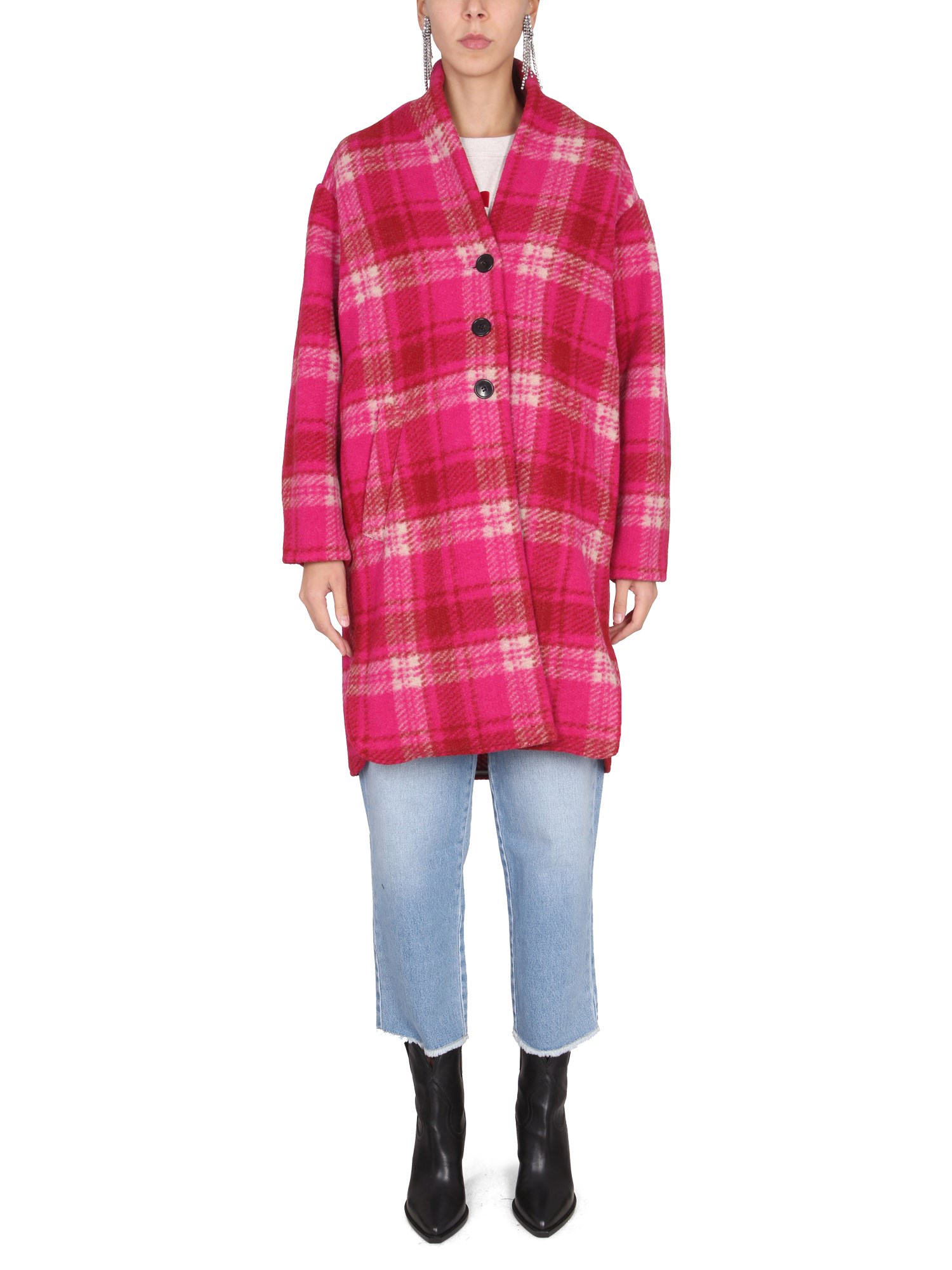 Shop Isabel Marant Étoile Coat "gabriel" In Fuchsia