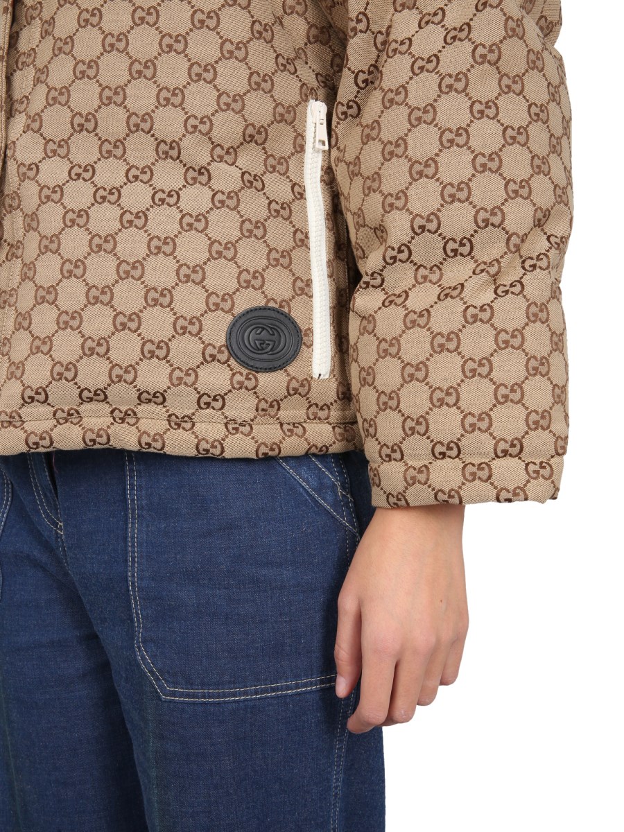 GUCCI - COTTON FABRIC PADDED DOWN JACKET GG - Eleonora Bonucci GUCCI - COTTON FABRIC PADDED DOWN JACKET GG - Eleonora Bonucci