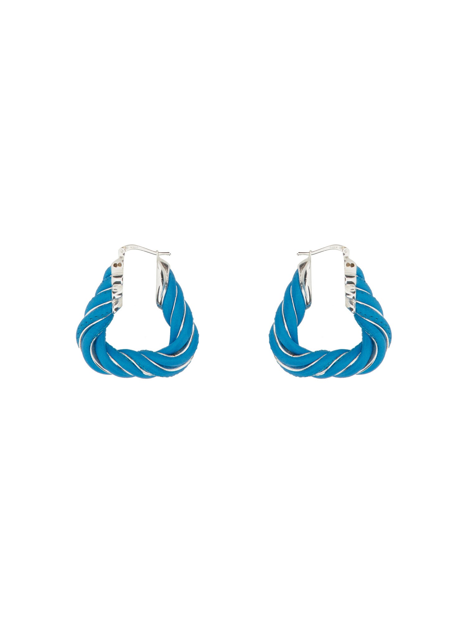 bottega veneta triangular twist hoop earrings