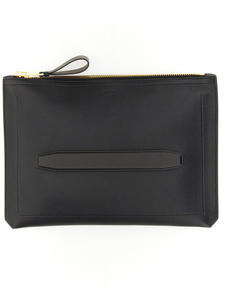 TOM FORD - GRAINED LEATHER PORTFOLIO CLUTCH - Eleonora Bonucci