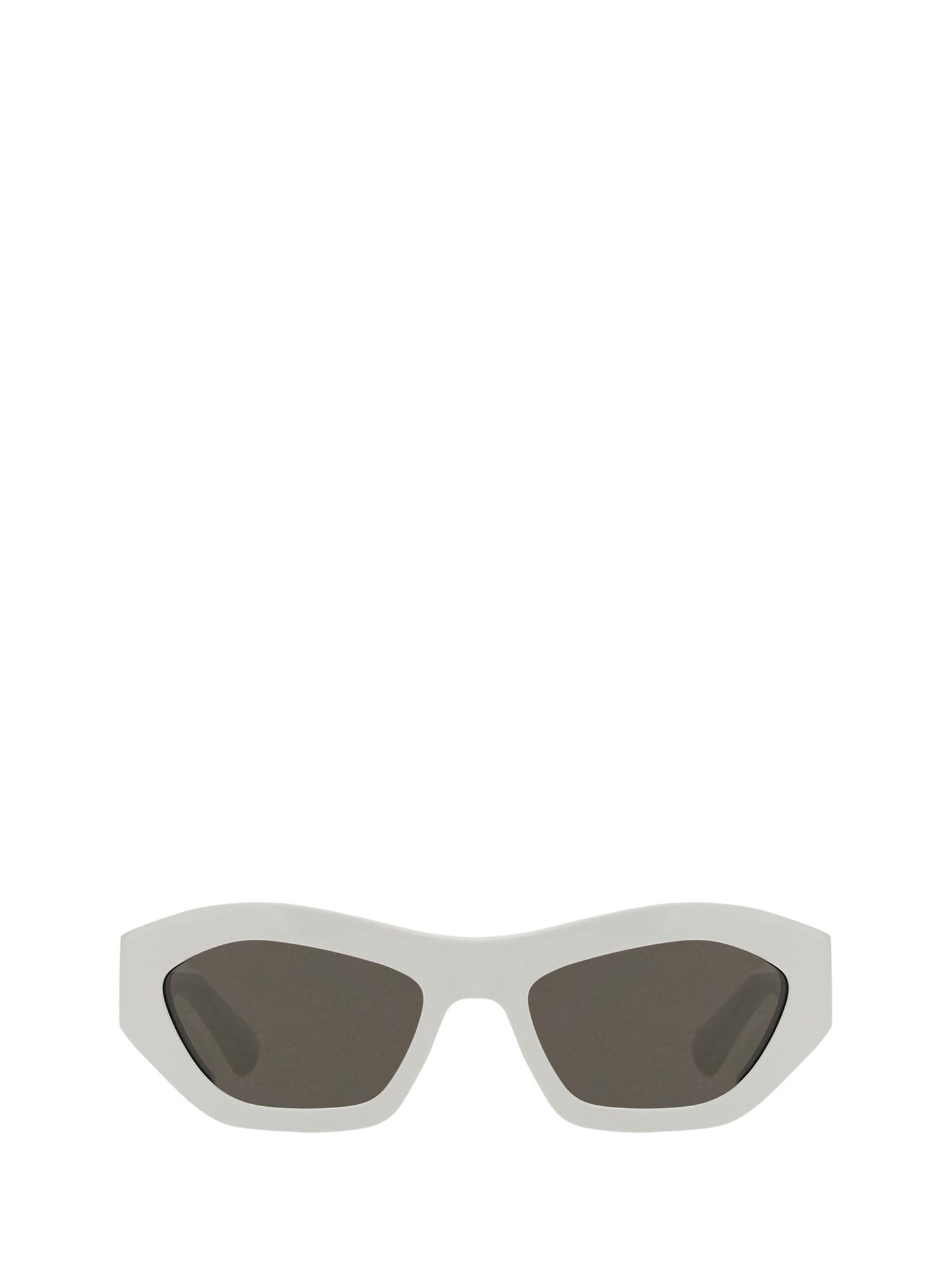 Bottega Veneta Hexagonal Sun Glasses In White White Grey