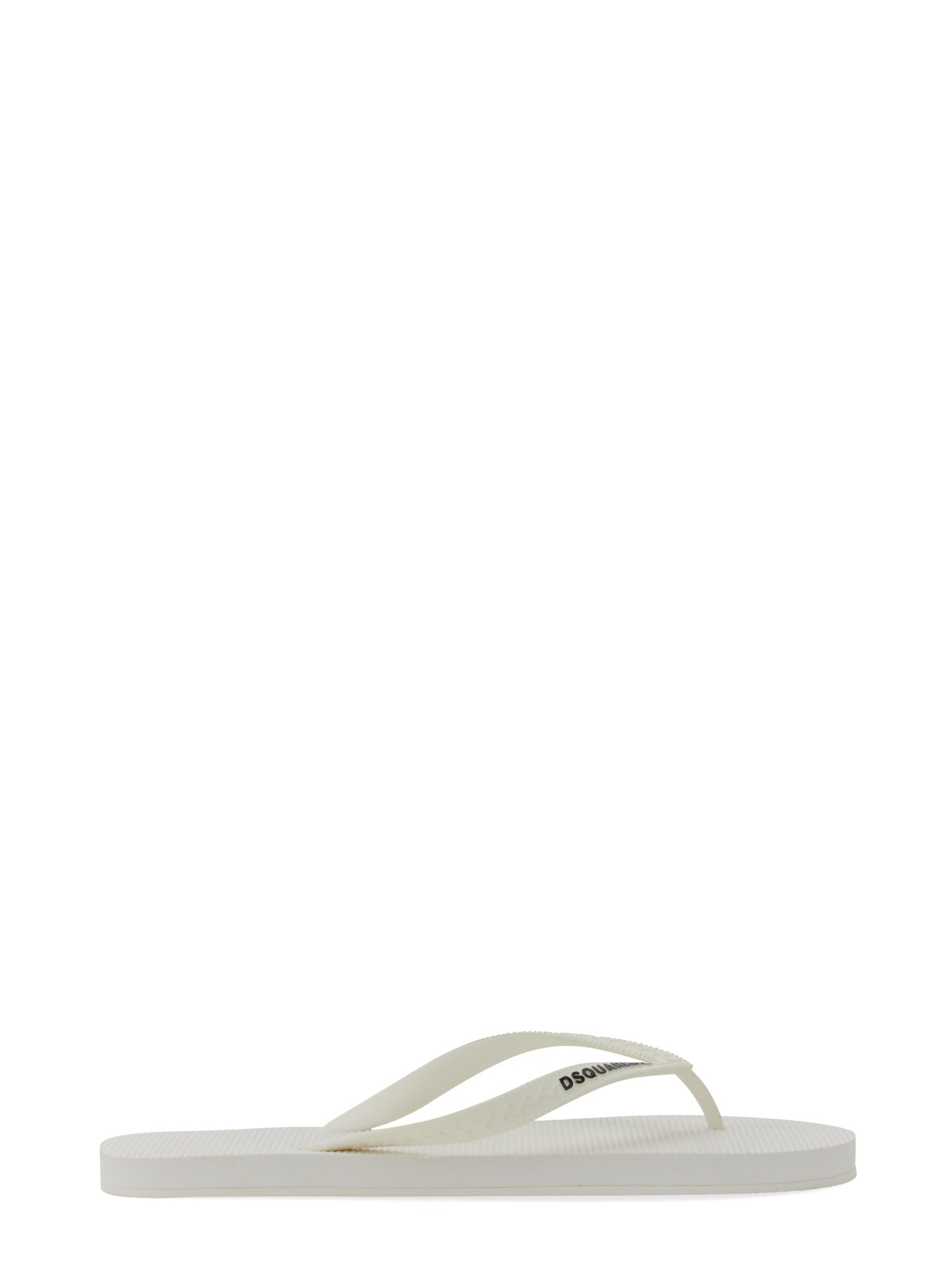 Dsquared2 Logo Rubber Flip Flops In White