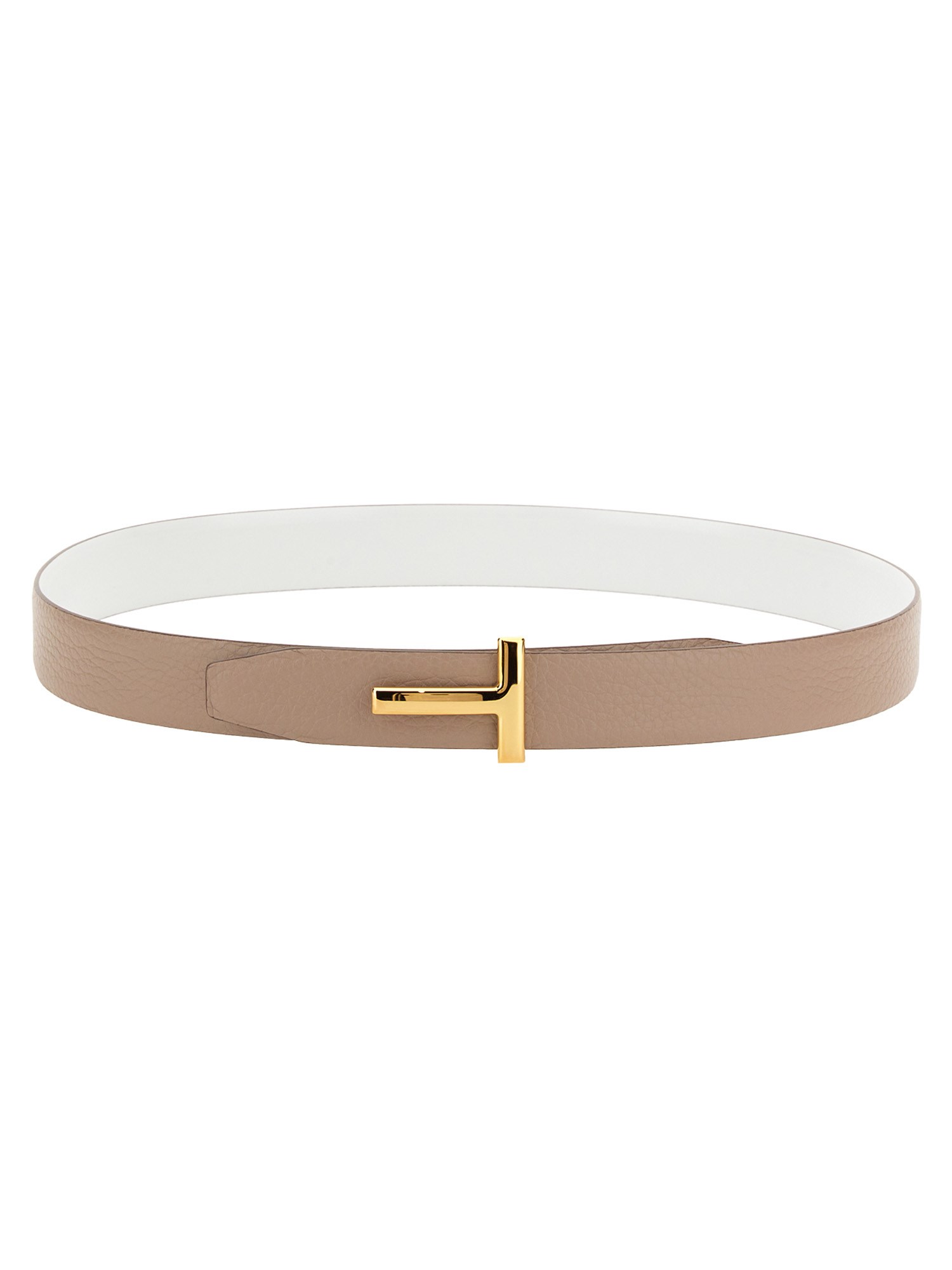 Tom Ford Reversible T Line Belt In Dove | ModeSens