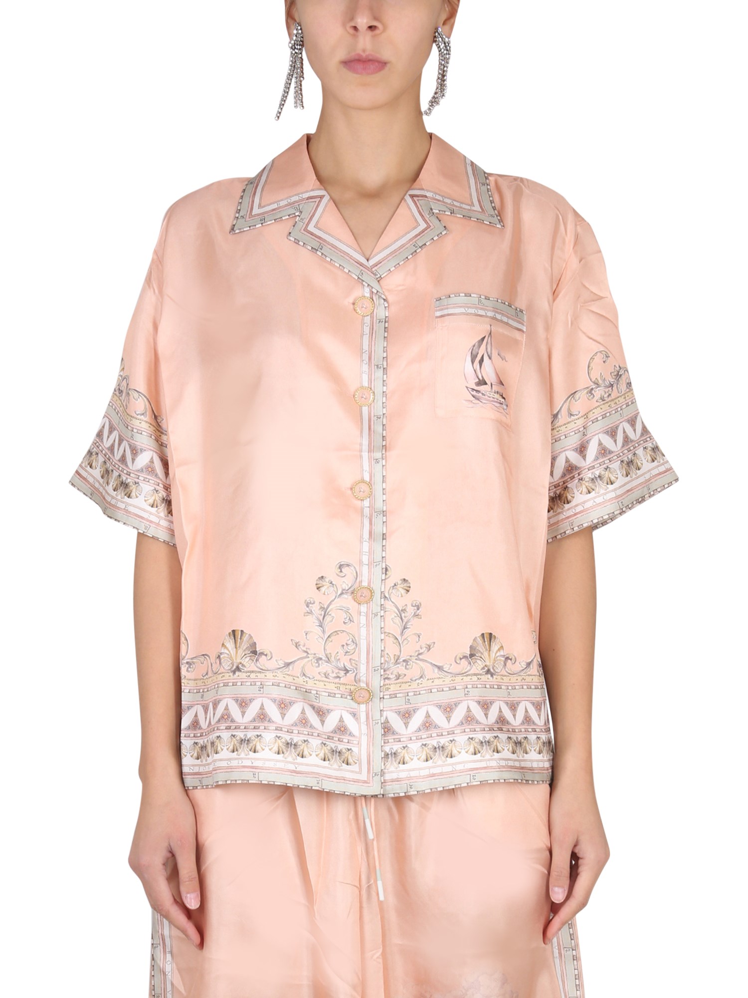Zimmermann High Tide Oversized Shirt In Pink