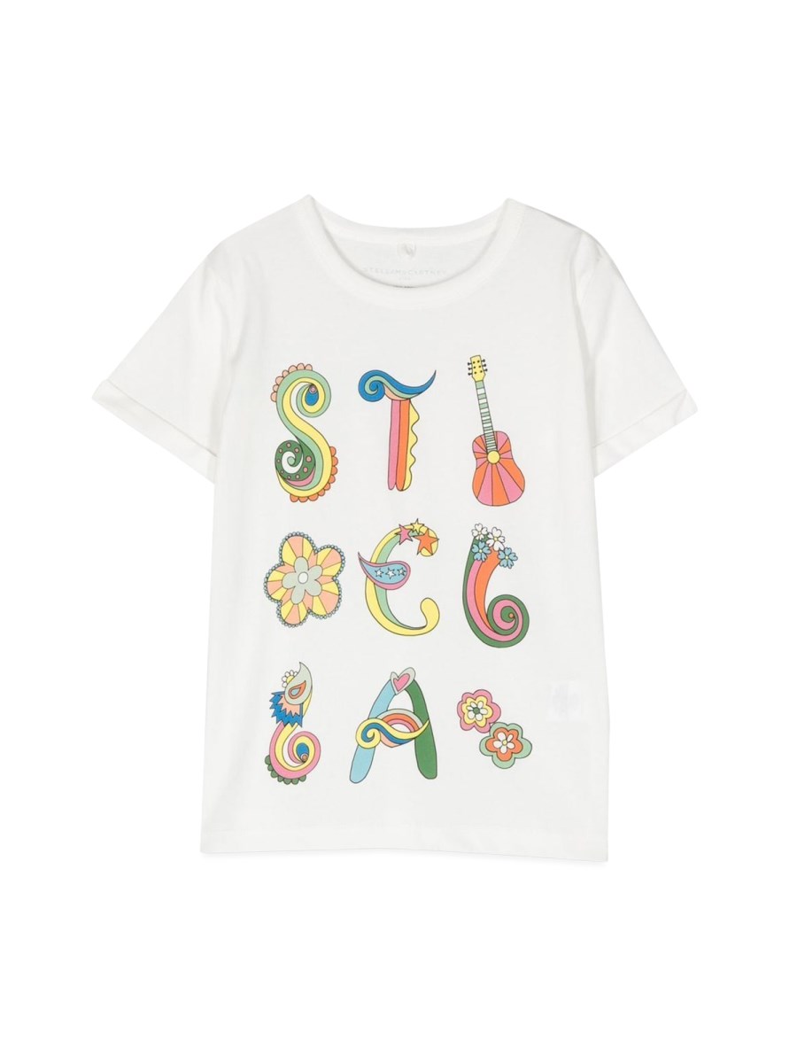 STELLA McCARTNEY T-SHIRT MC LOGO LETTERE E DISEGNI